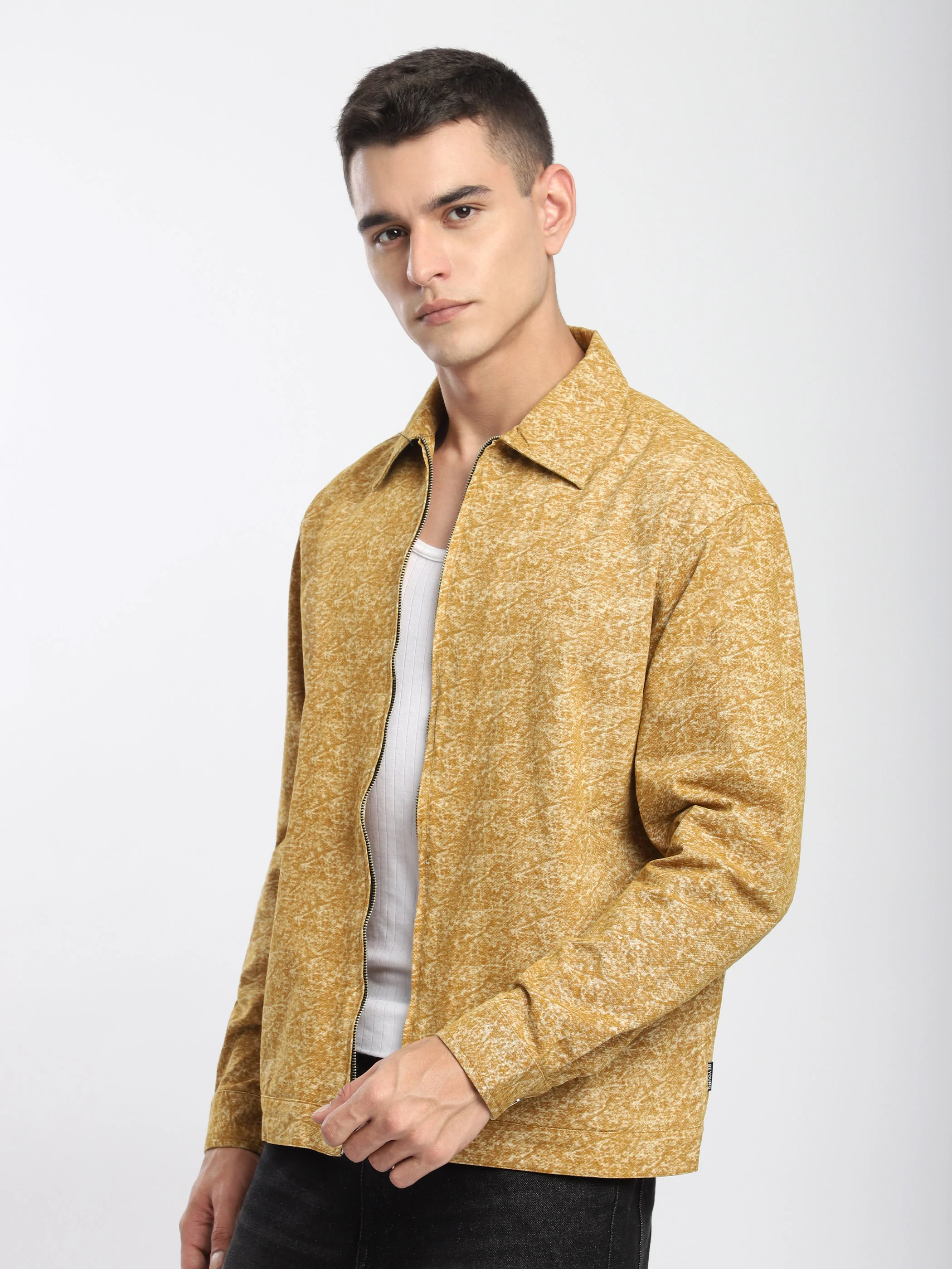 Sand Brown Color Blast Shacket - Image 2