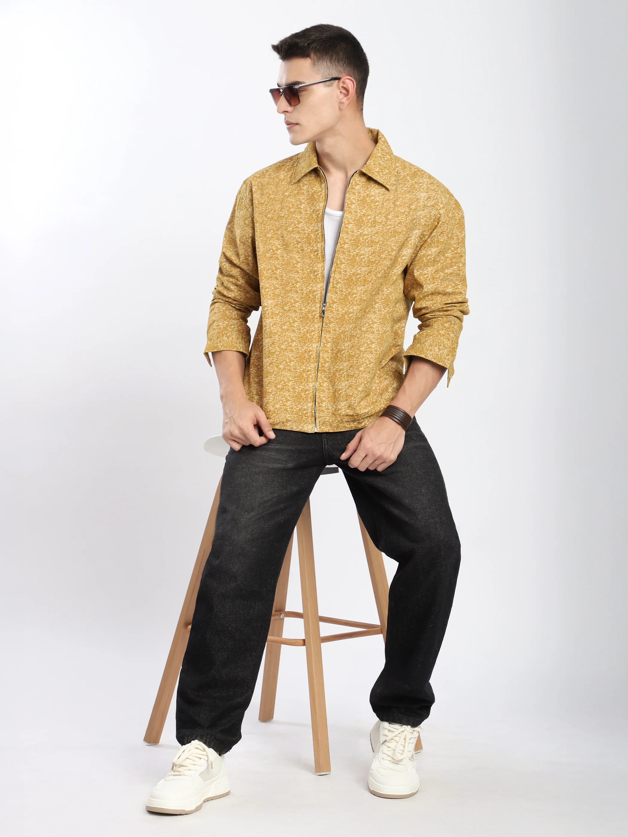 Sand Brown Color Blast Shacket - Image 4
