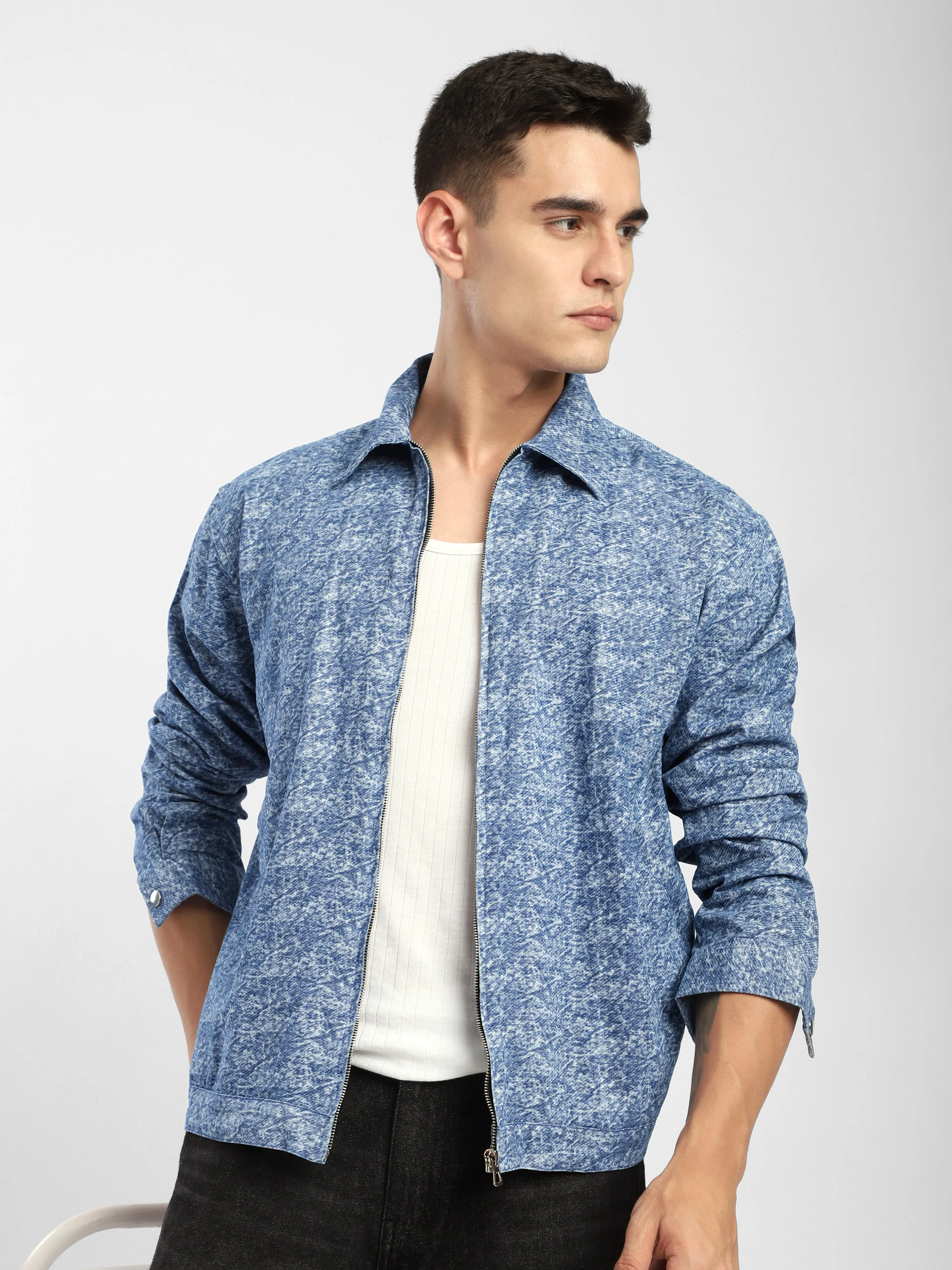 Sand Brown Color Blast Shacket - Image 7