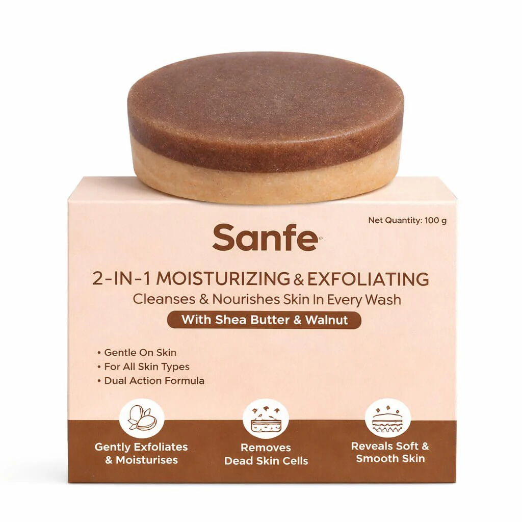 Sanfe 2-in-1 Moisturising & Exfoliating Soap