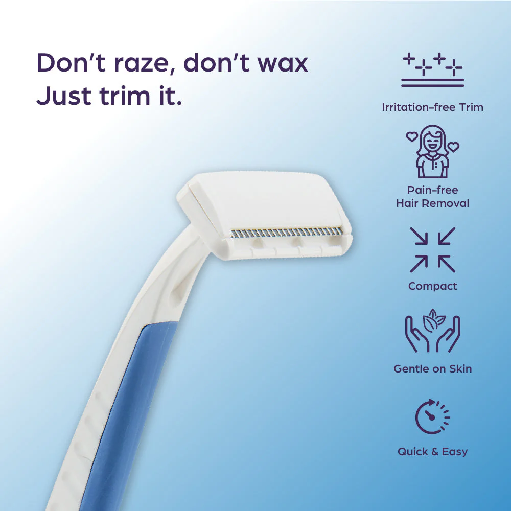 Sanfe Bikini Line Trimming Razor - Stainless steel blade, safety cap, comfortable, anti-slip grip - Image 5