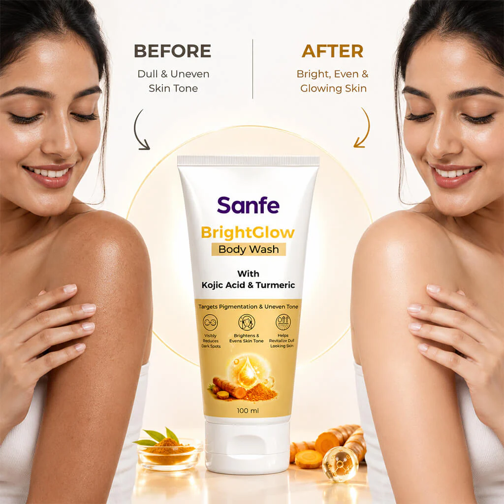 Sanfe Bright glow body wash with Kojic acid & Turmeric - Image 4