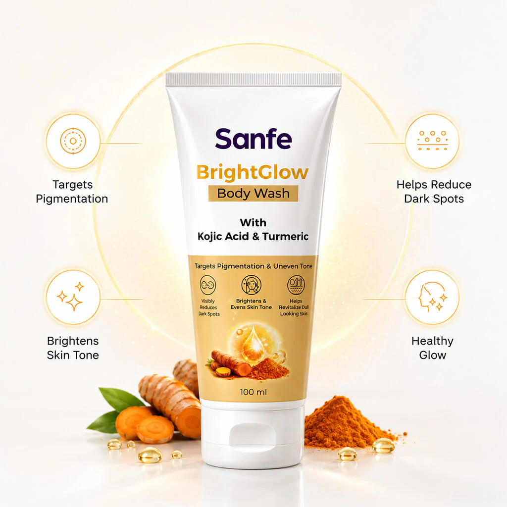 Sanfe Bright glow body wash with Kojic acid & Turmeric (Pack of 6) - Image 5
