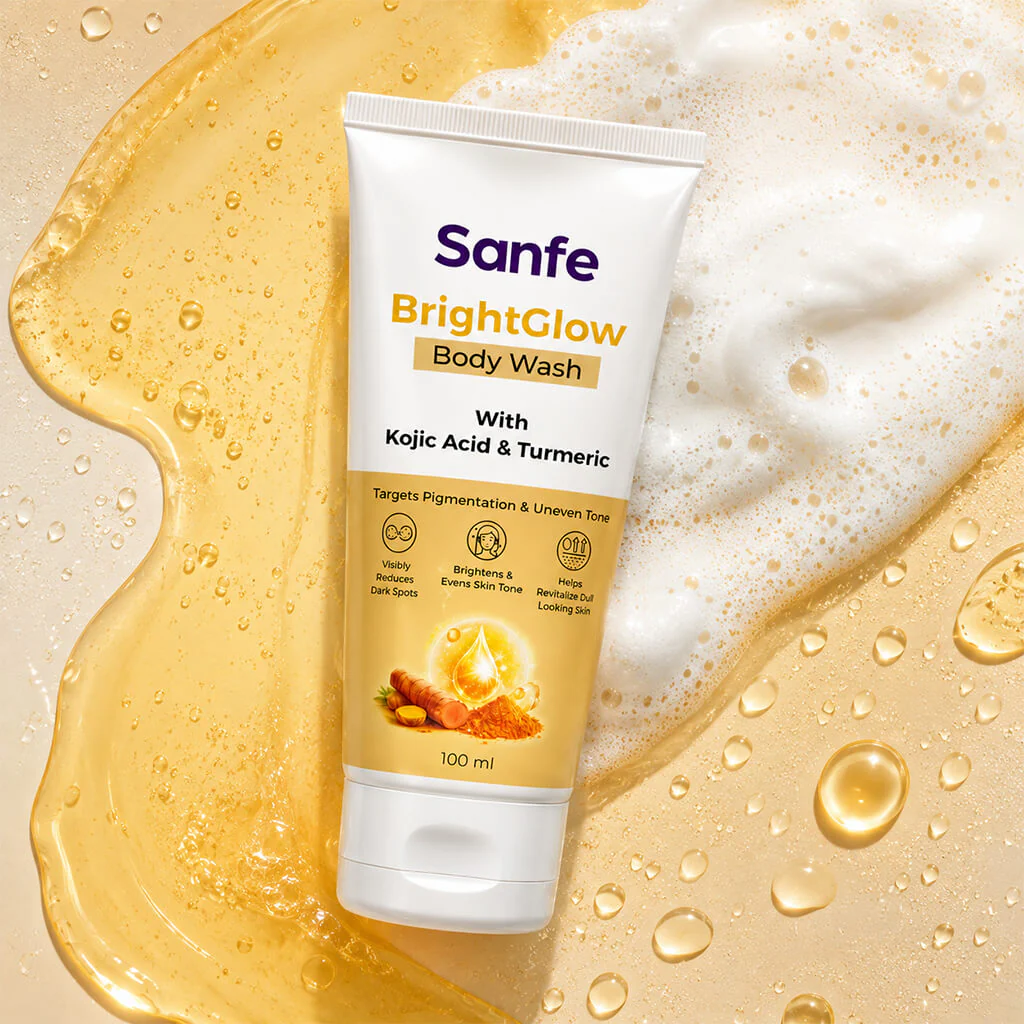 Sanfe Bright glow body wash with Kojic acid & Turmeric (Pack of 6) - Image 7