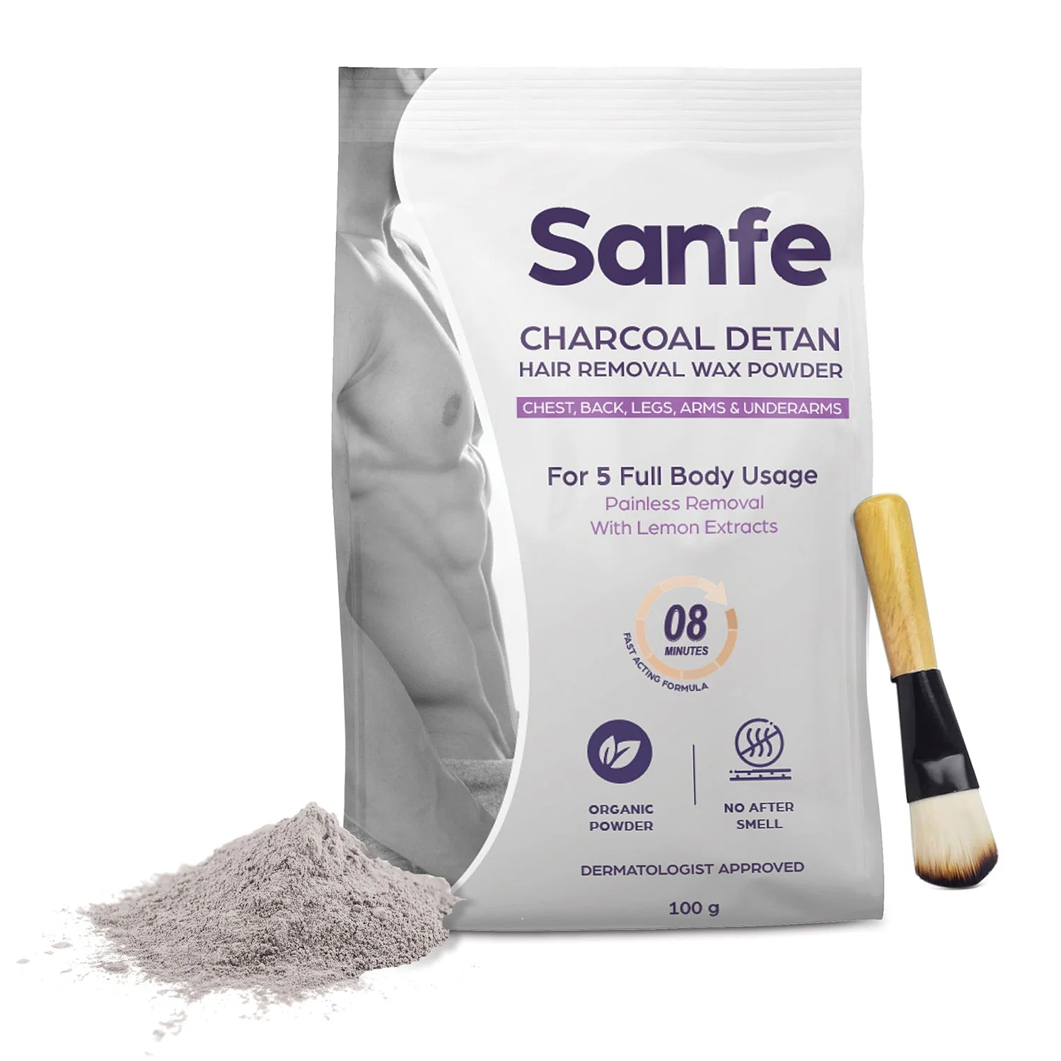 Sanfe Charcoal Detan Hair Removal Wax Powder - Image 7