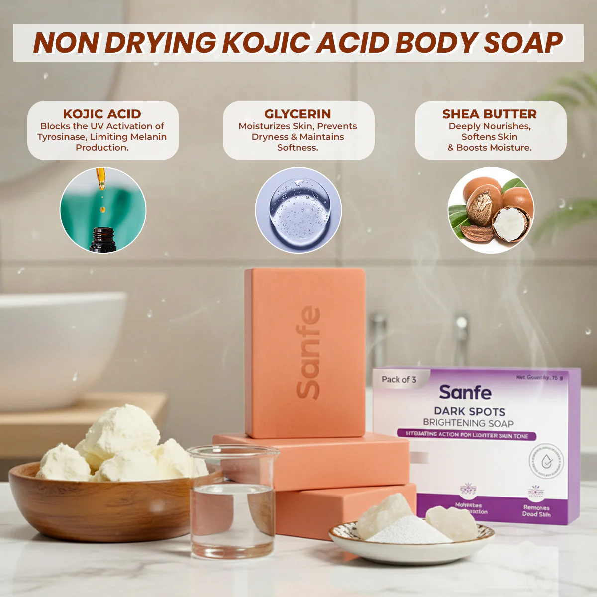 Sanfe Dark Spots Brightening Soap 75g (Pack of 9) - Image 5