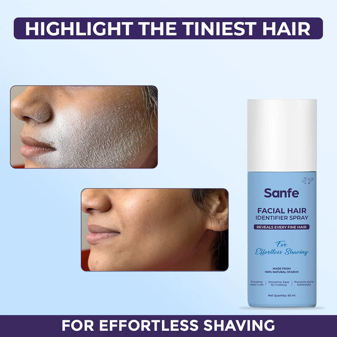 Sanfe Facial Hair Identifier Spray For Shaving, Dermaplaning For Women, Prevents razor cuts - 50ml - Image 2
