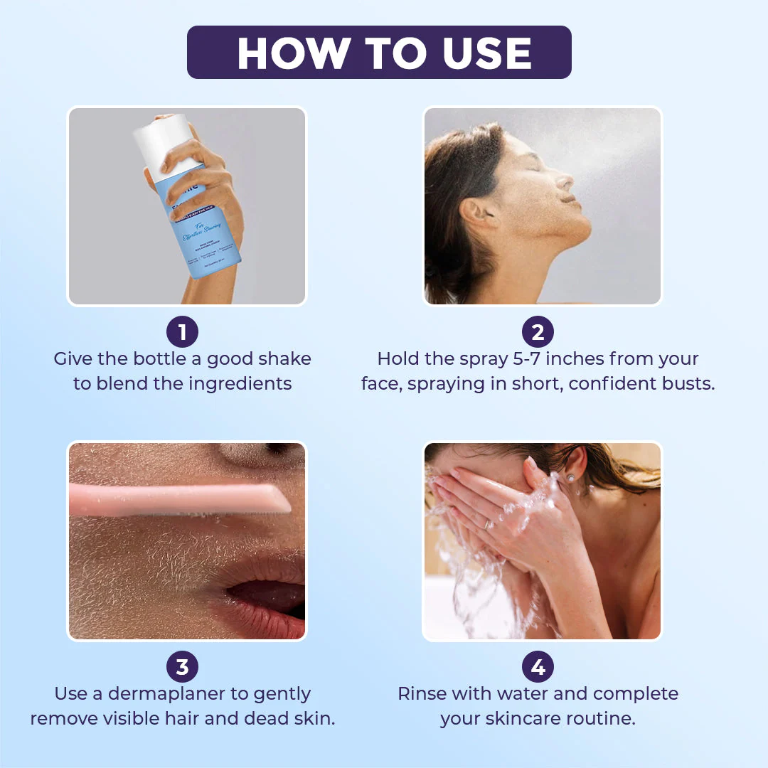 Sanfe Facial Hair Identifier Spray For Shaving, Dermaplaning For Women, Prevents razor cuts - 50ml - Image 4