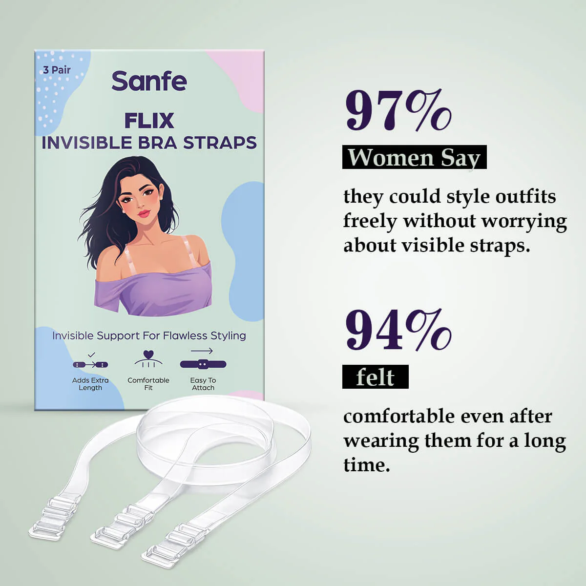 Sanfe Flix Invisble Bra Straps - Image 4