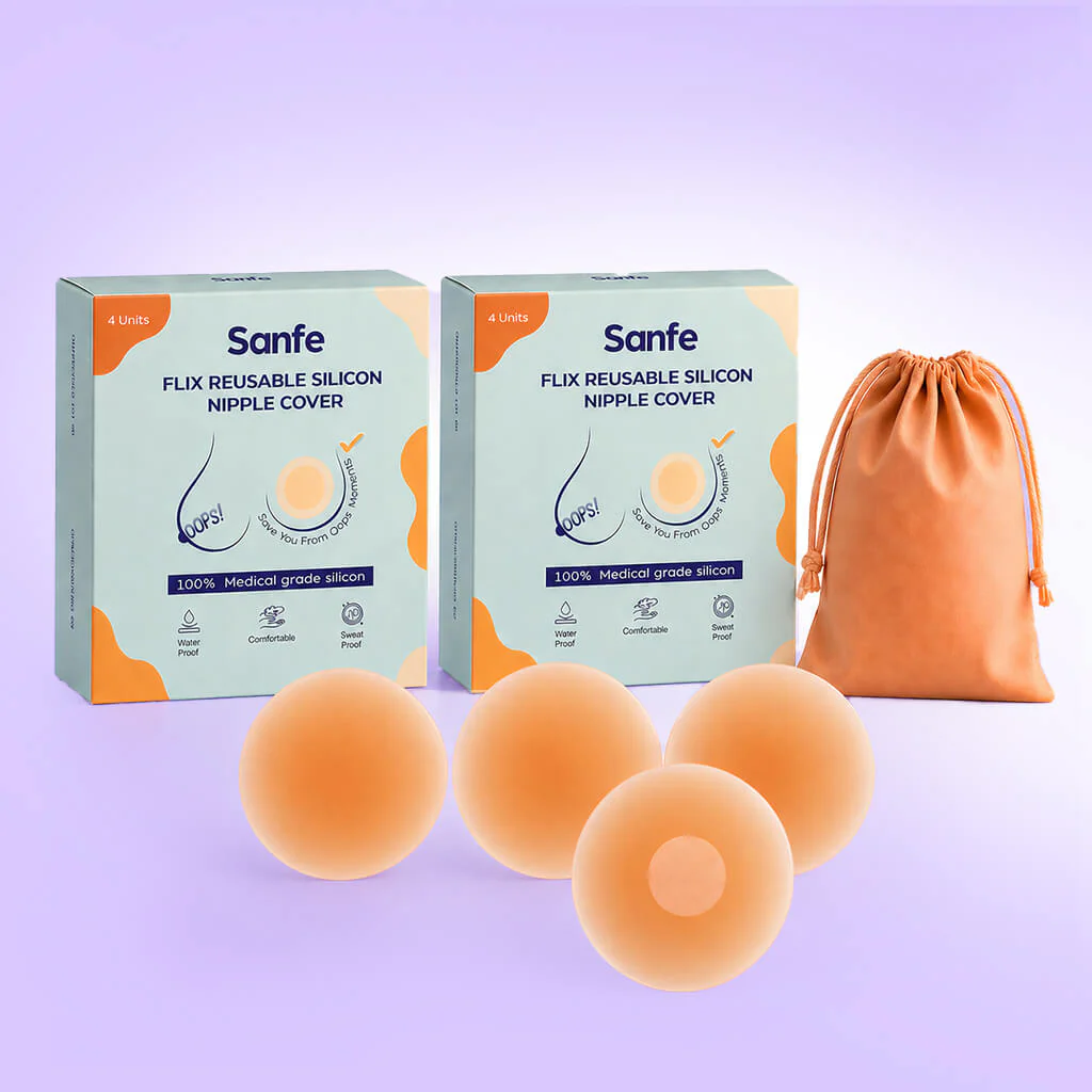 Sanfe Flix Reusable Silicone Nipple Cover (Pack of 2)