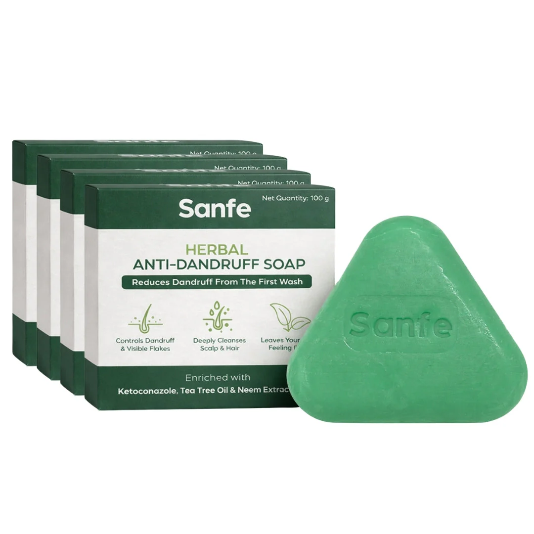 Sanfe Herbal Anti-Dandruff Soap (Pack of 4)