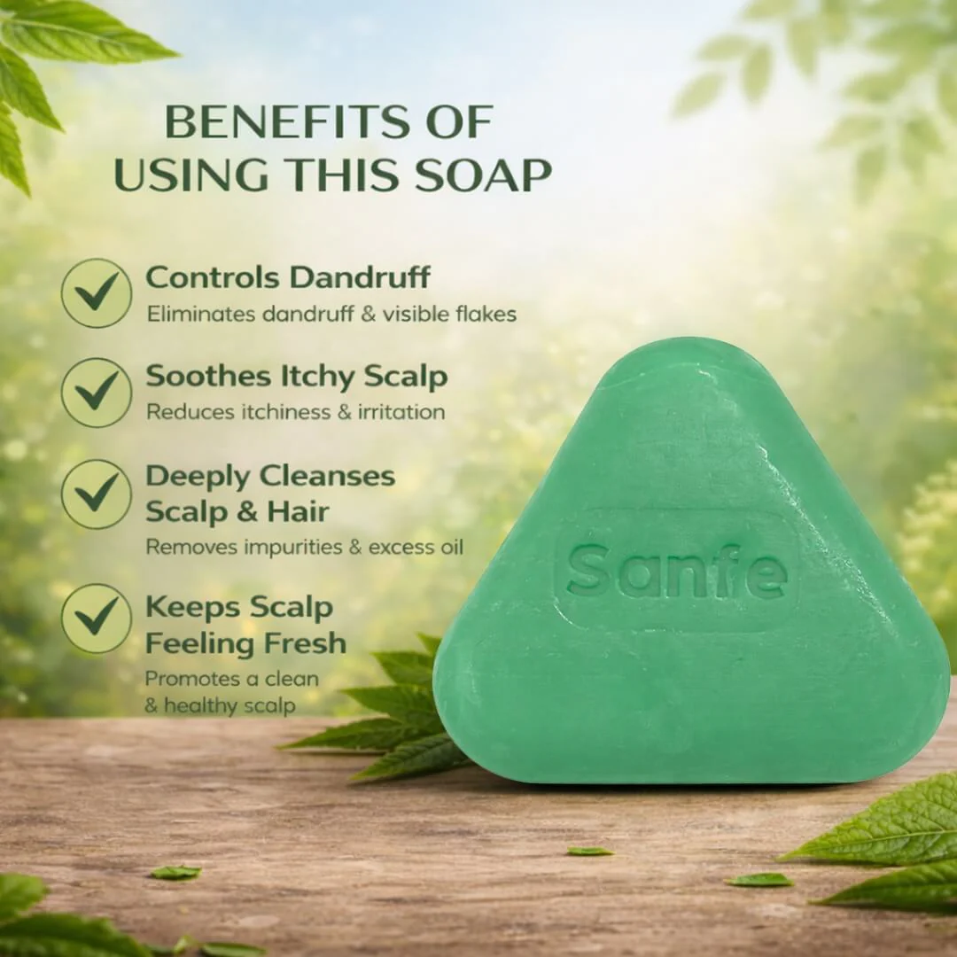 Sanfe Herbal Anti-Dandruff Soap (Pack of 4) - Image 2