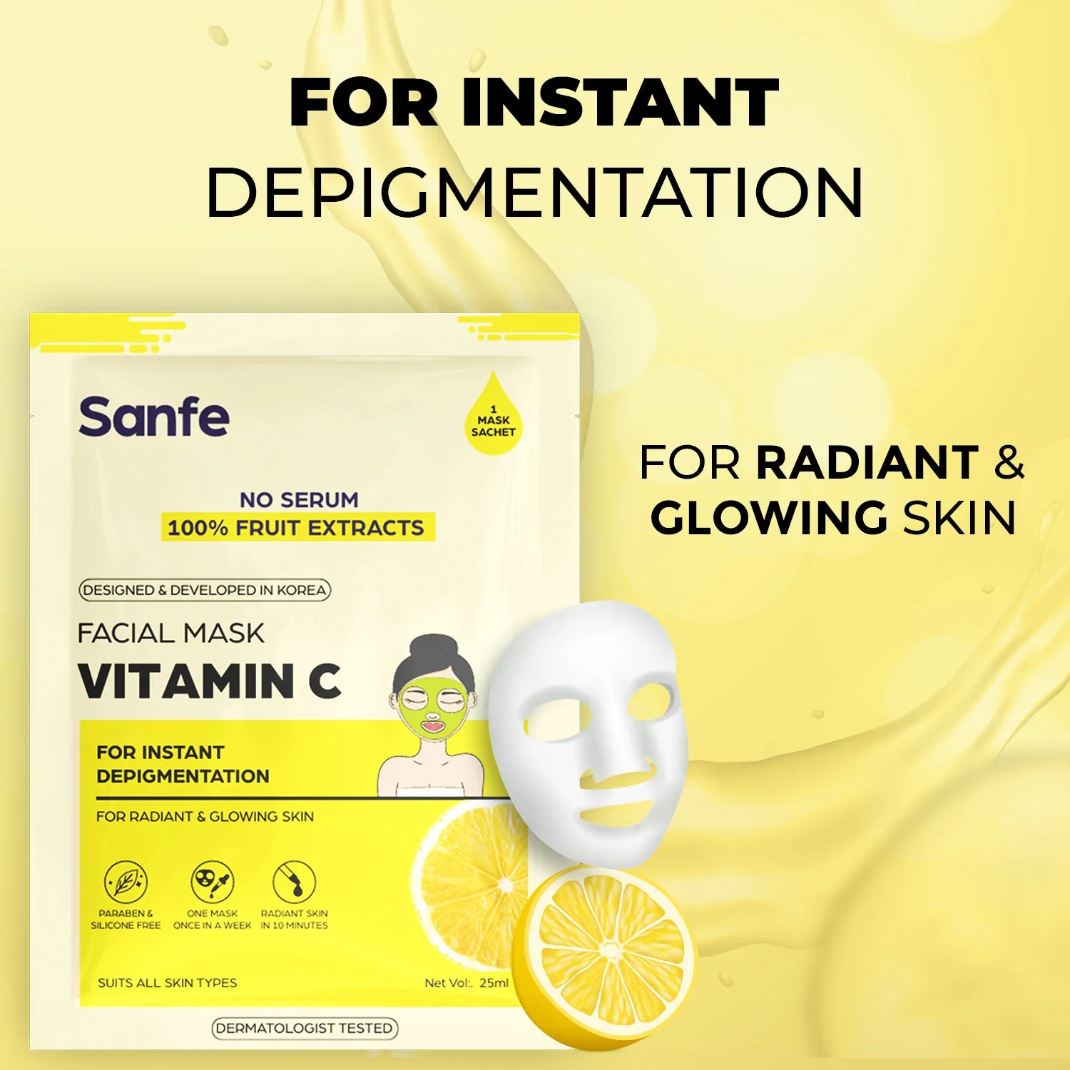 Sanfe Instant Depigmentation Vitamin C Facial Mask - Image 2