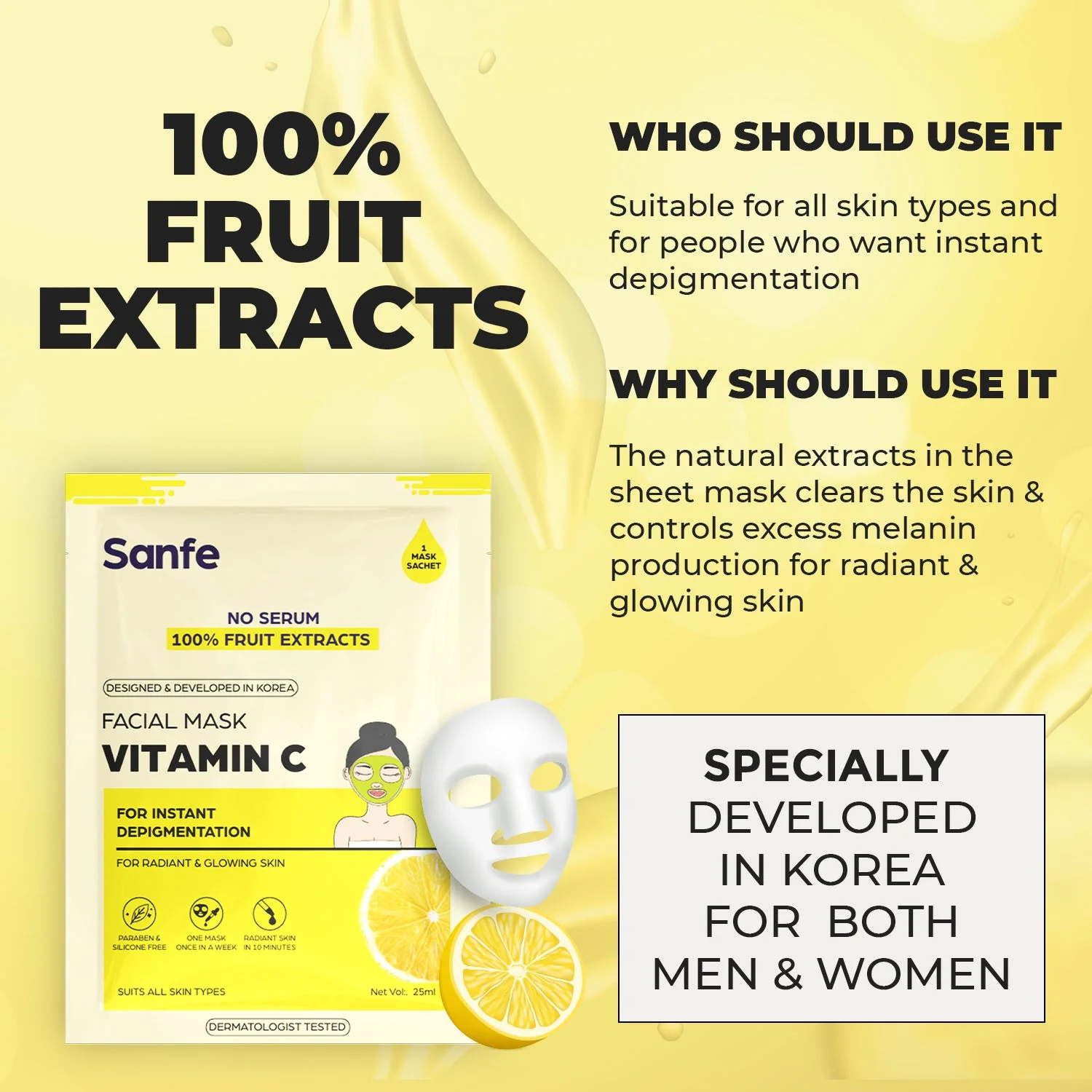 Sanfe Instant Depigmentation Vitamin C Facial Mask - Image 3