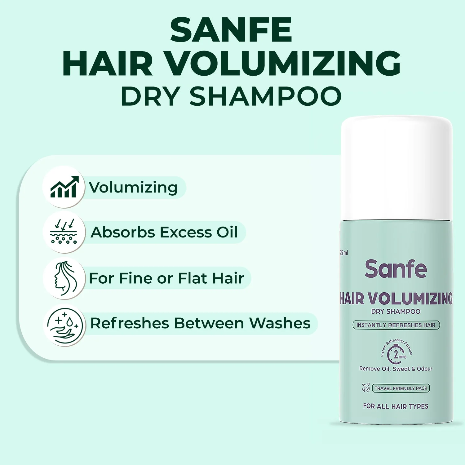 Sanfe Instant Hair Volumizing Dry Shampoo - 50ML - Image 3