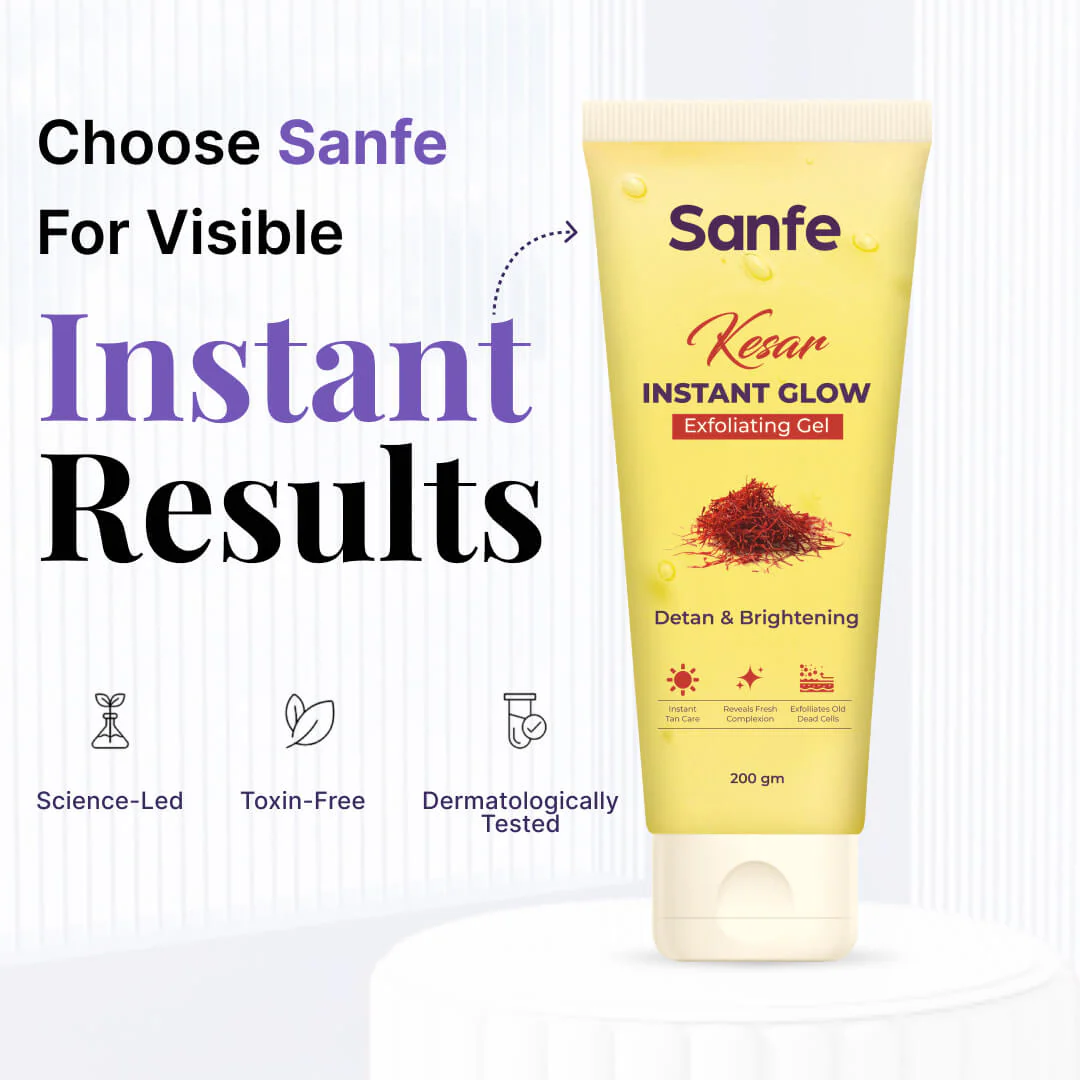 Sanfe Kesar Instant Glow Exfoliating Gel - 200gm - Image 6