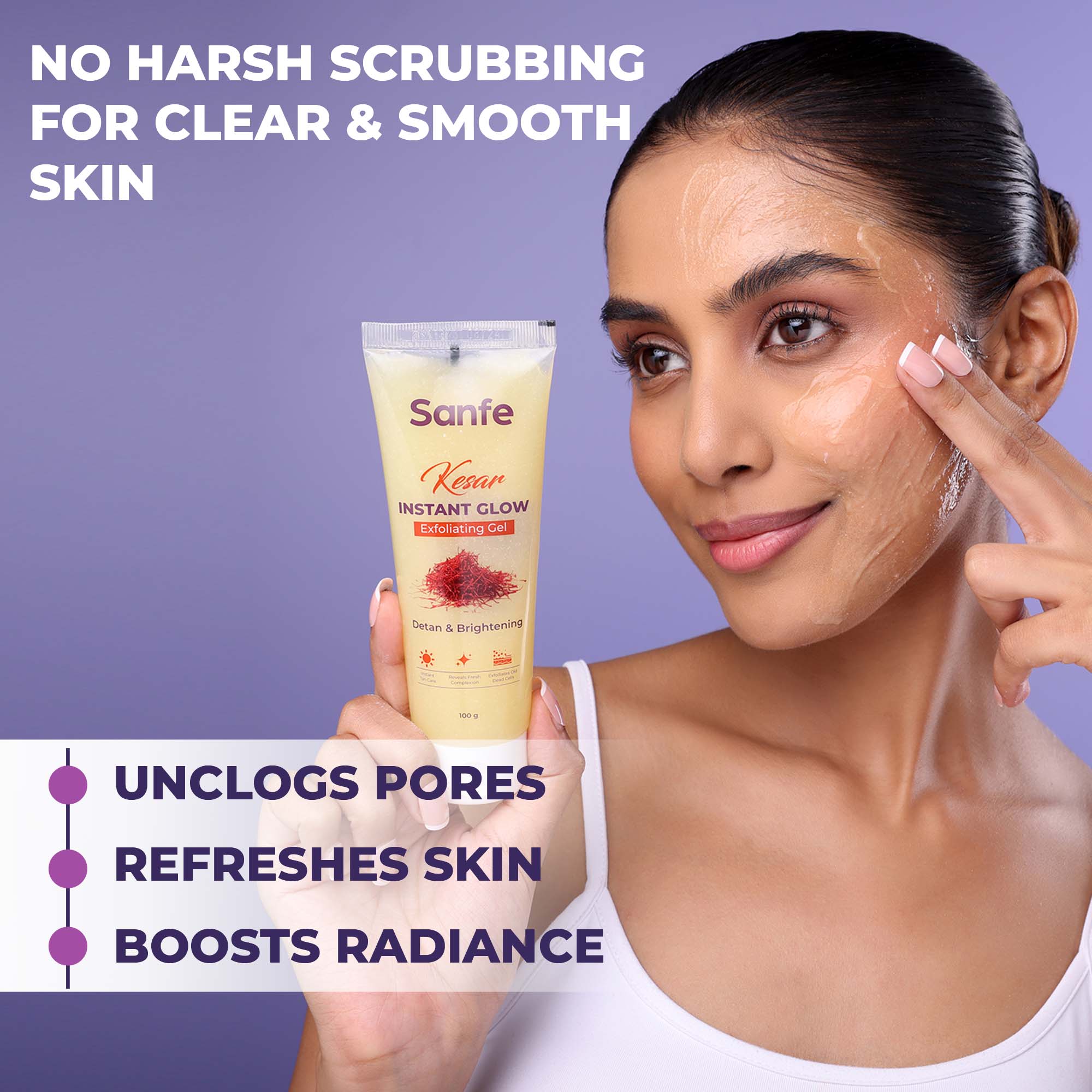 Sanfe Kesar Instant Glow Exfoliating Gel - 200gm - Image 5