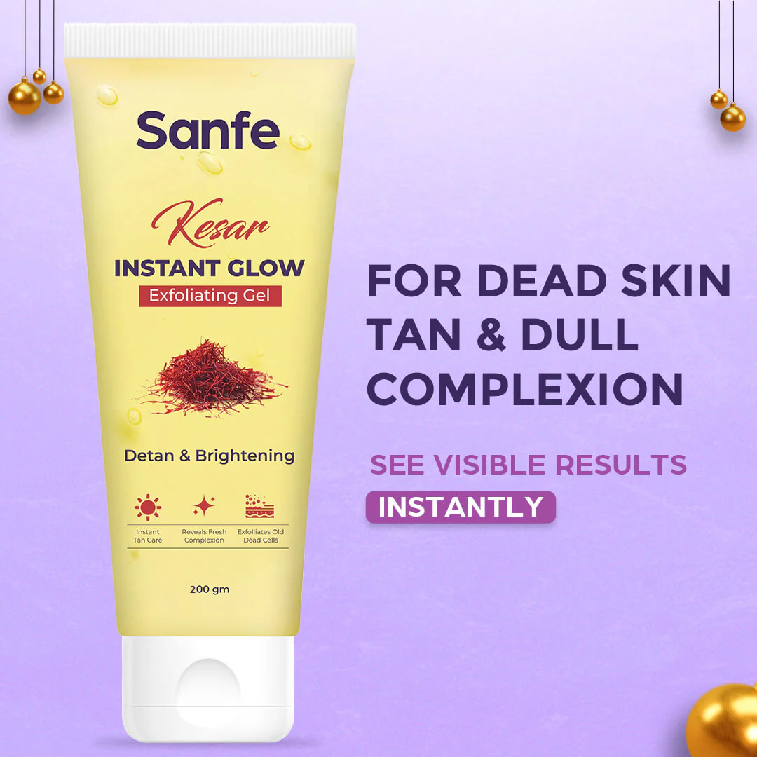 Sanfe Kesar Instant Glow Exfoliating Gel - 200gm (Pack of 3) - Image 8