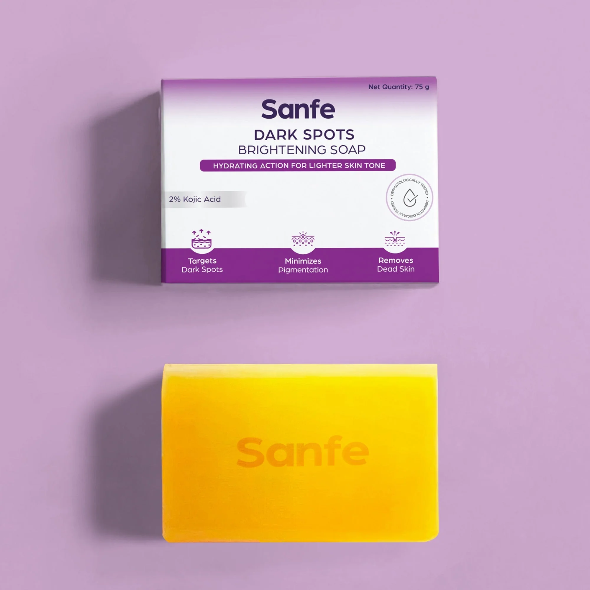 Sanfe Kojic Acid Soap for Dark Spots & Pigmentation - Pack of 3 - Image 2