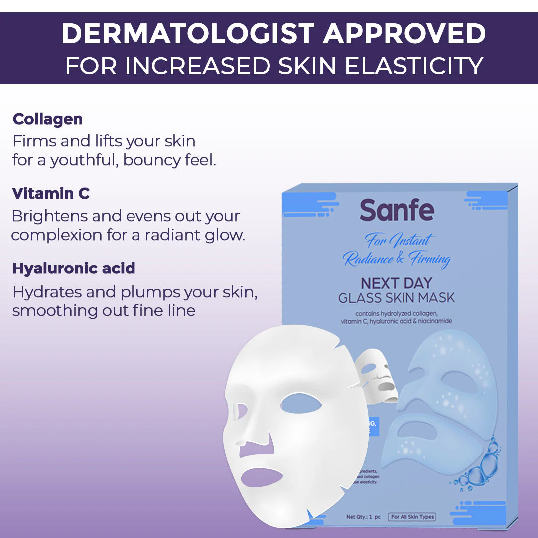 Sanfe Next Day Glass Skin Mask - Pack of 3 - Image 5