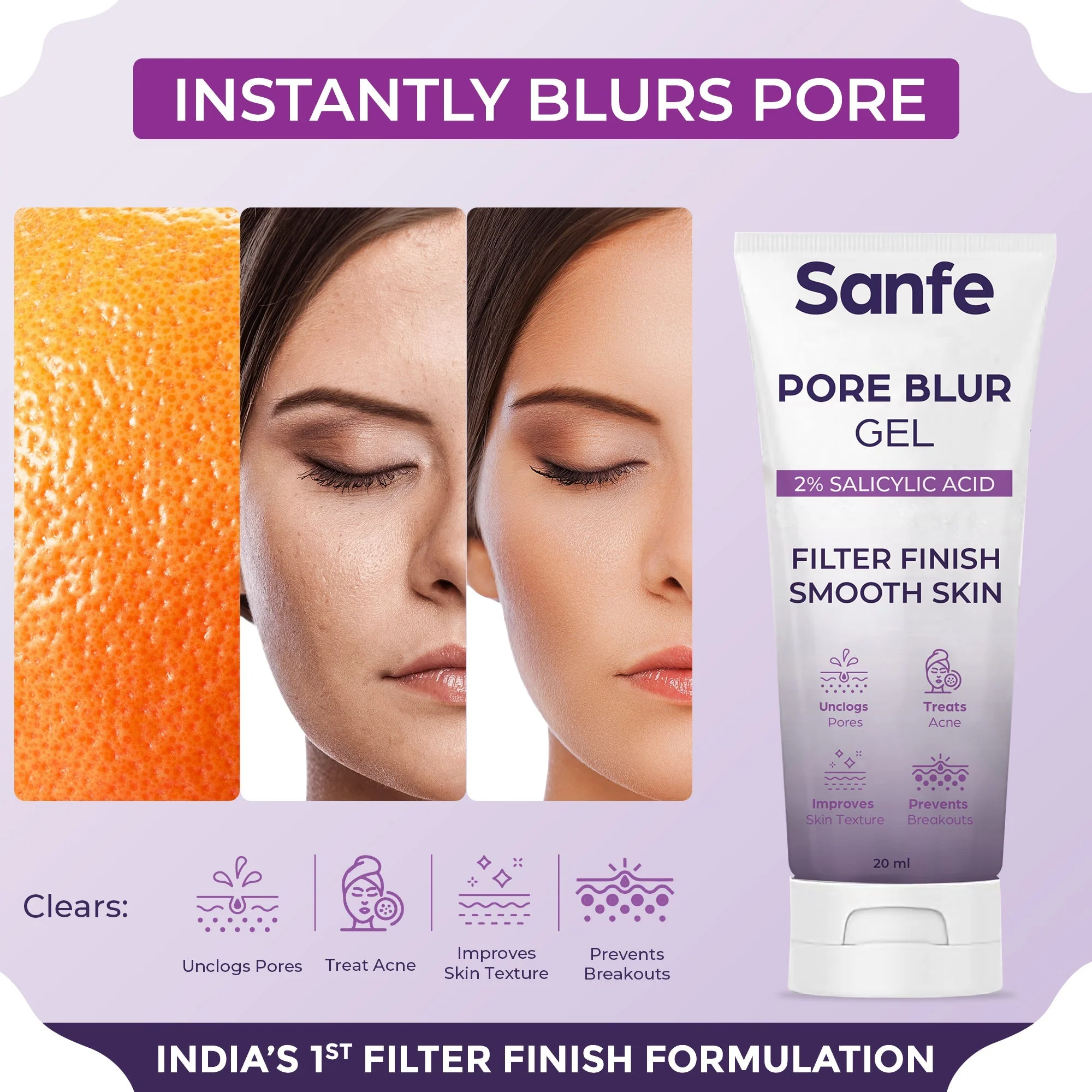 Sanfe Pore Blur Gel - 20gm (Pack of 2) - Image 2