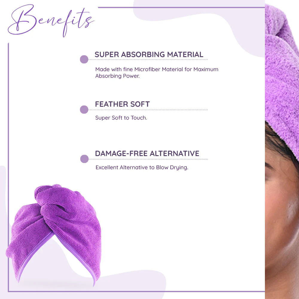 Sanfe Selfly Microfiber Hair Wrap Towel For Lockin In Moisture for Healthier, Shinnier & Smoother Hair - Image 3