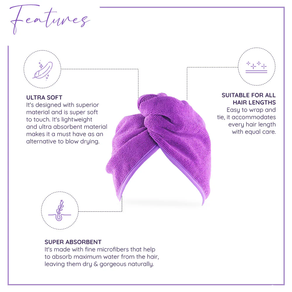 Sanfe Selfly Microfiber Hair Wrap Towel For Lockin In Moisture for Healthier, Shinnier & Smoother Hair - Image 4