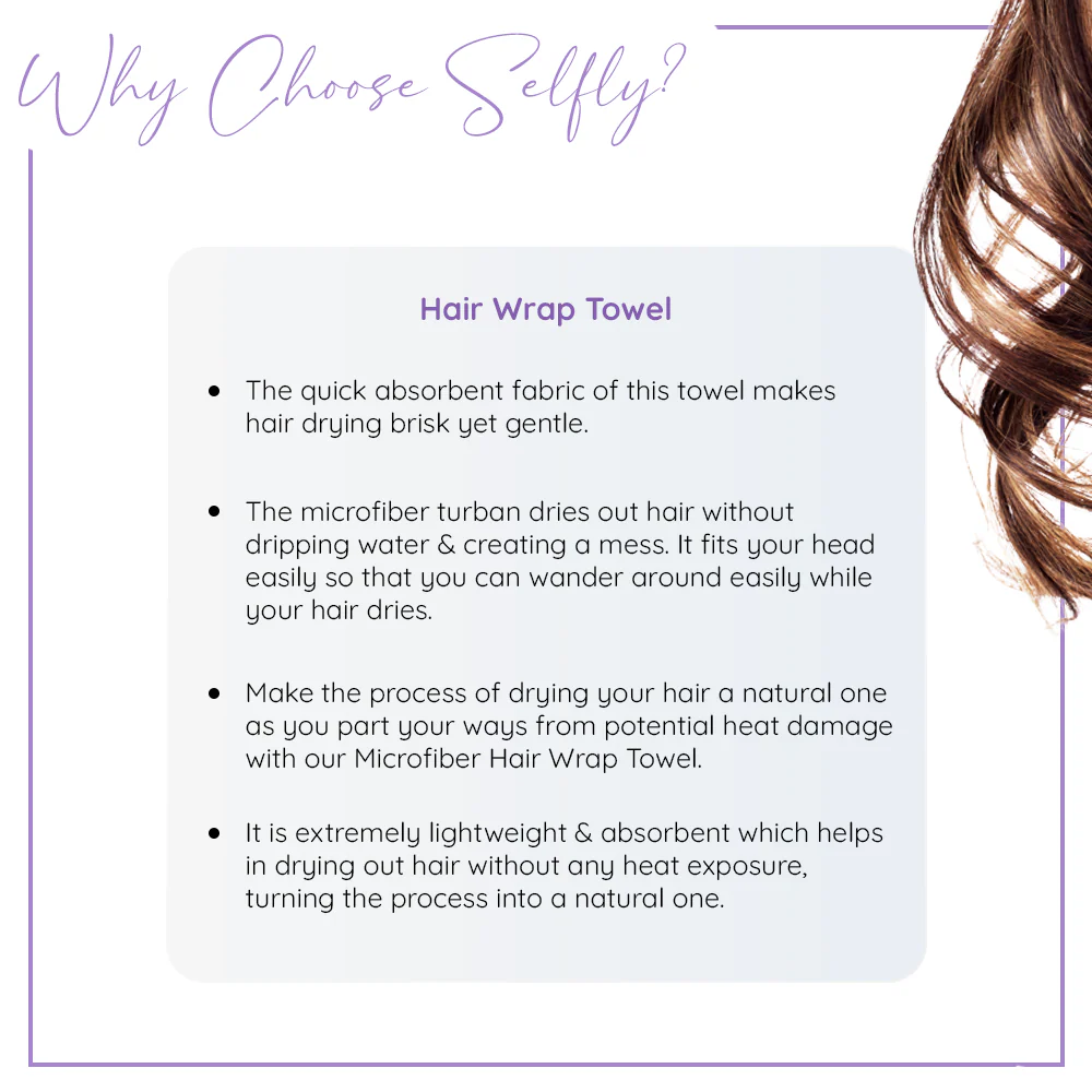 Sanfe Selfly Microfiber Hair Wrap Towel For Lockin In Moisture for Healthier, Shinnier & Smoother Hair - Image 6