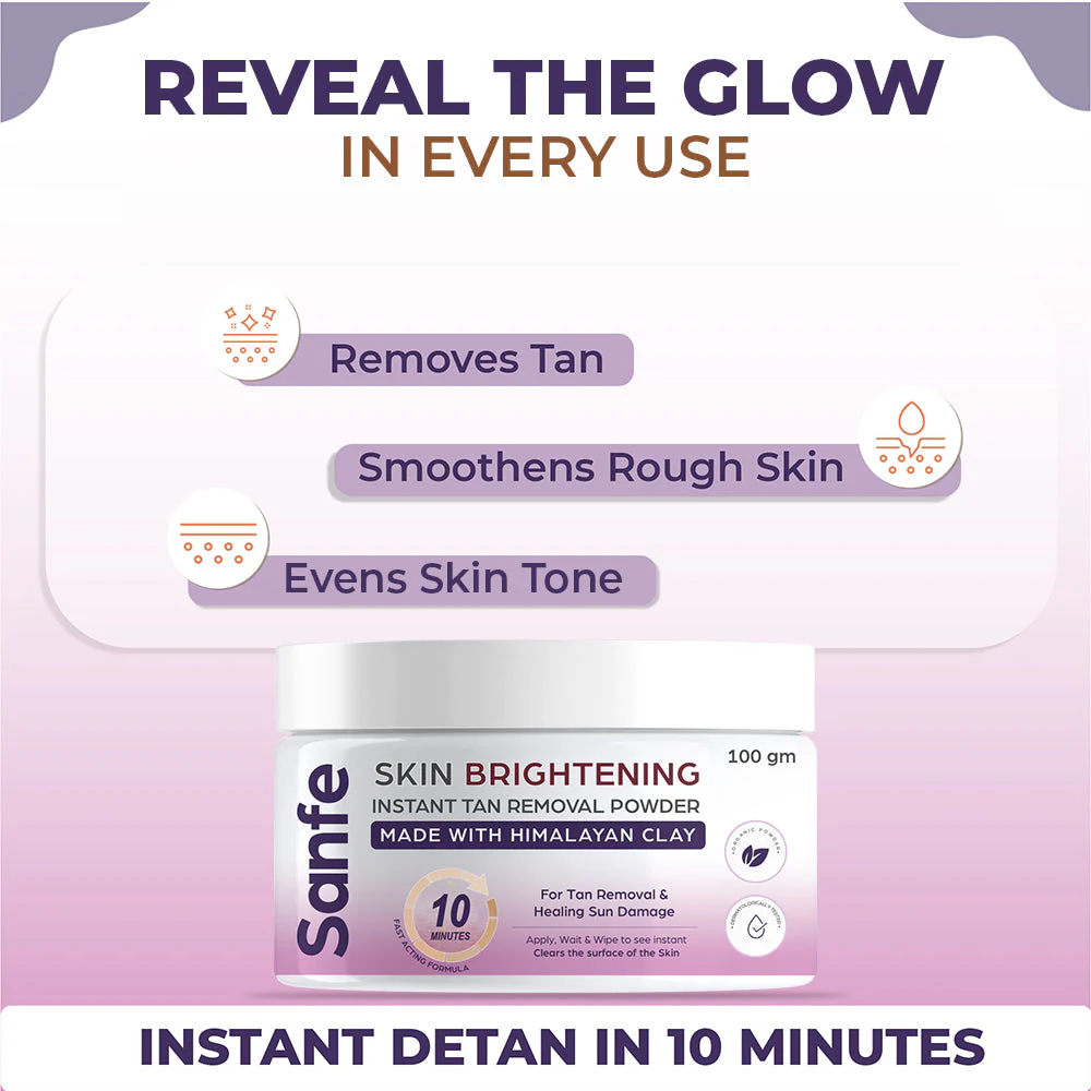 Sanfe Skin Brightening Instant Tan Removal Powder - Image 2