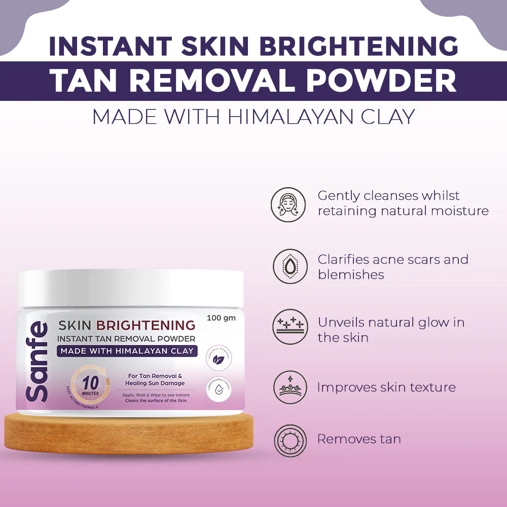 Sanfe Skin Brightening Instant Tan Removal Powder (Pack of 3) - Image 5