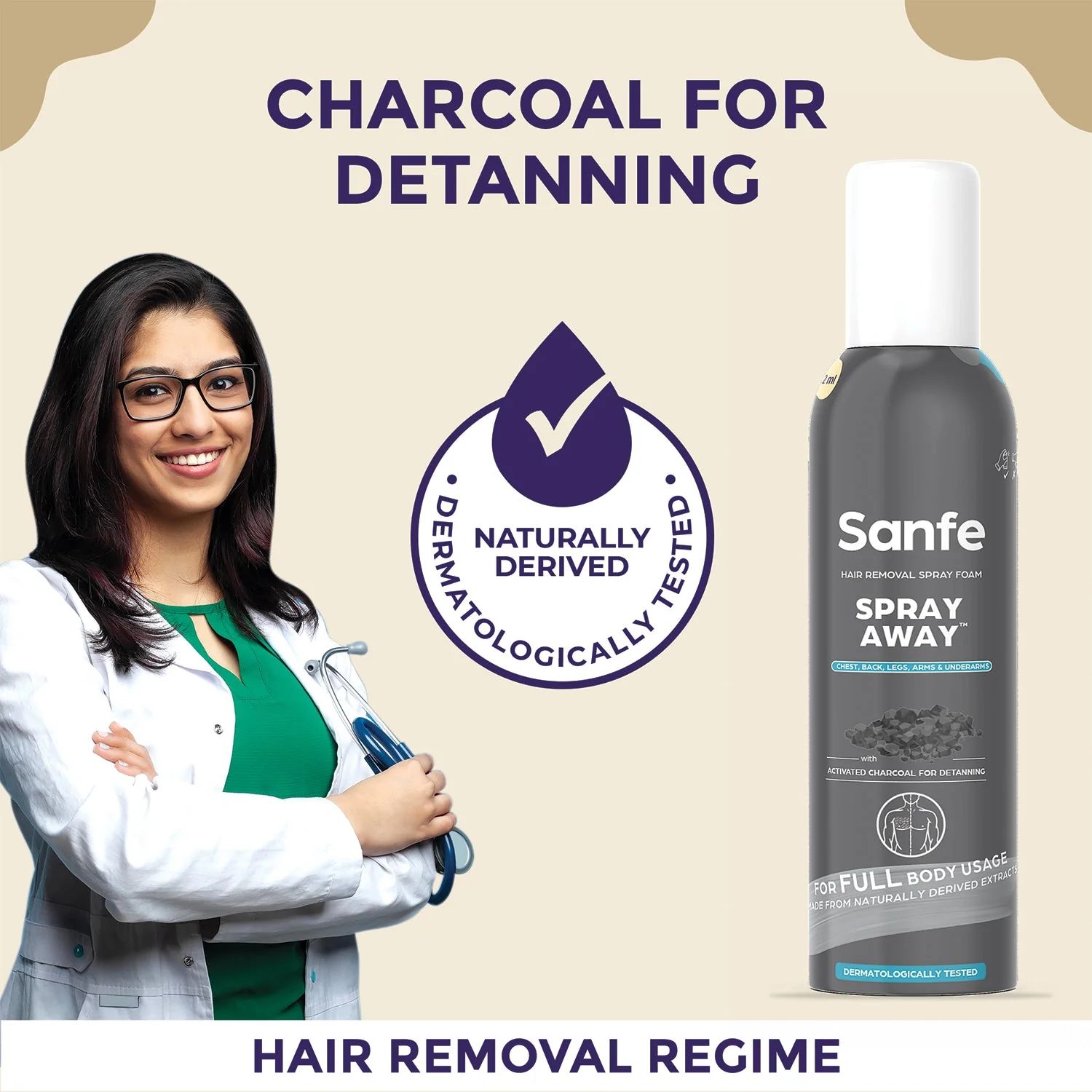 Sanfe Spray Away Hair Removal Spray - Charcoal - Image 6