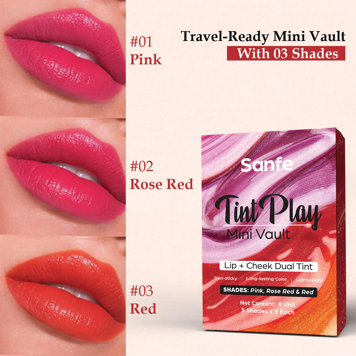 Sanfe Tint Play Mini Vault - Earbud Lipstick (Pack of 2) - Image 5