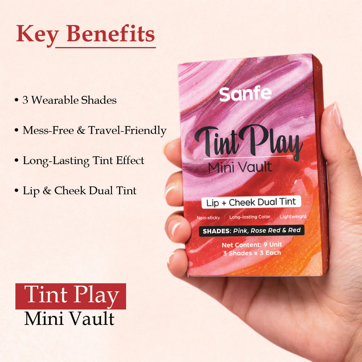 Sanfe Tint Play Mini Vault - Earbud Lipstick (Pack of 3) - Image 3
