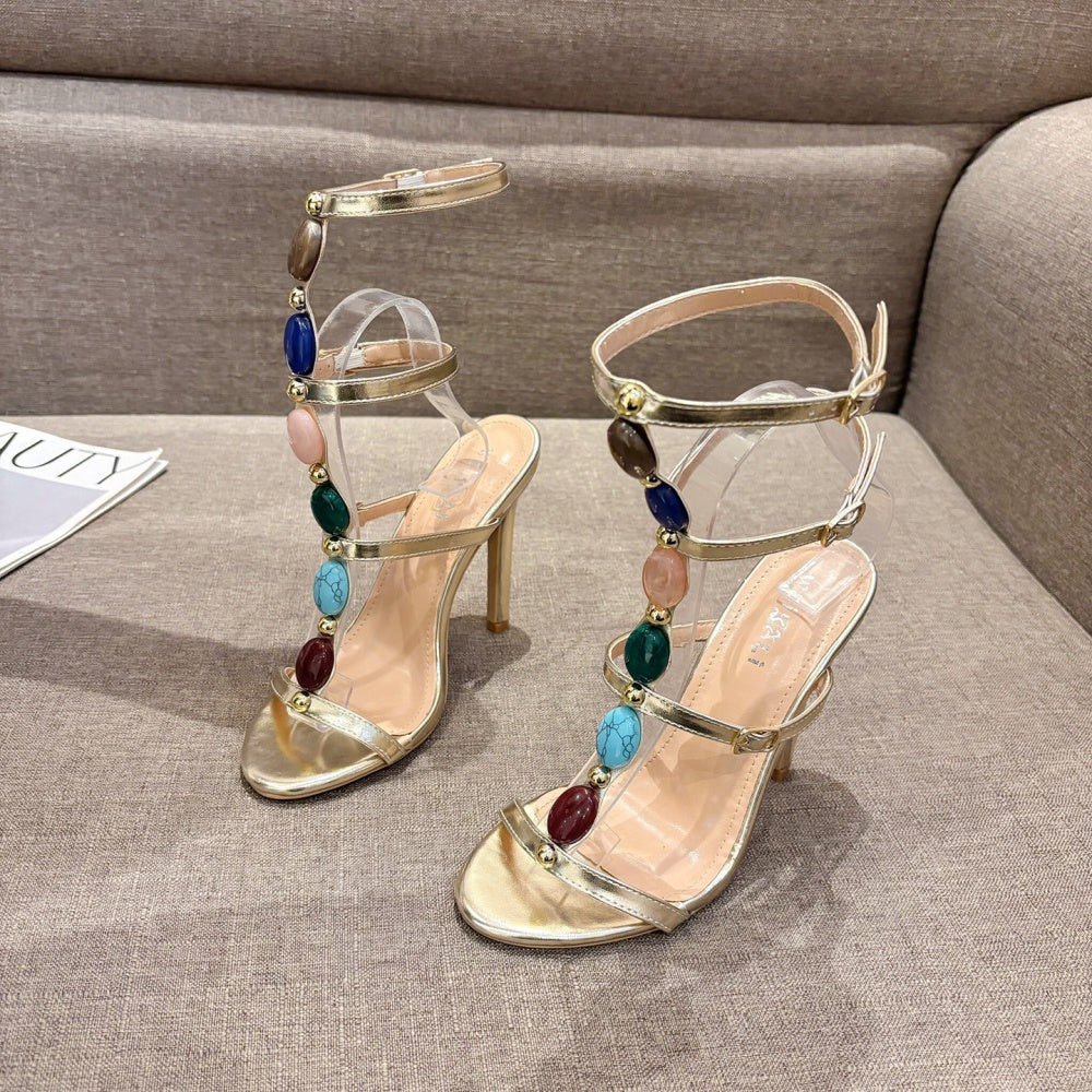 Sanon Stone Embellished Gladiators - Image 2