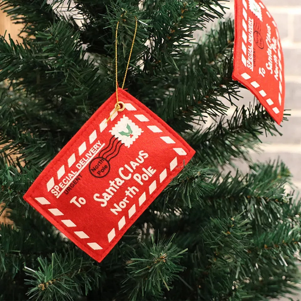 Santa Non-Woven Red Envelope Card (Pack Of 4)
