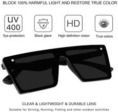 SassyEdge Retro Black Rectangle Sunglasses for Men & Women - Image 5