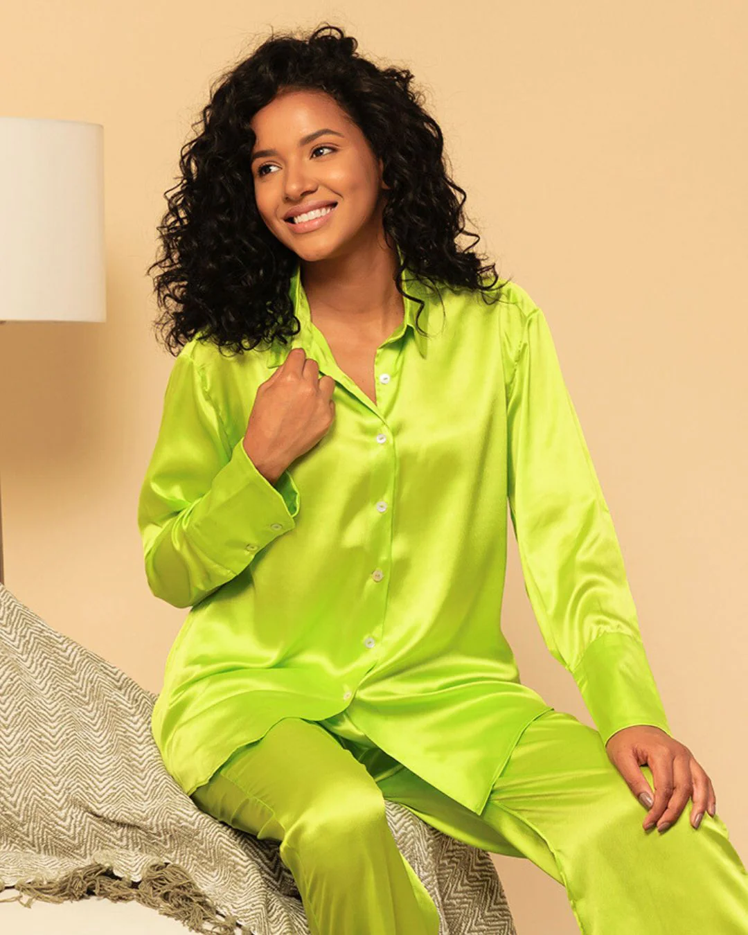 Satin Shirt with Straight Pants 2 Piece Coord Set - Image 32