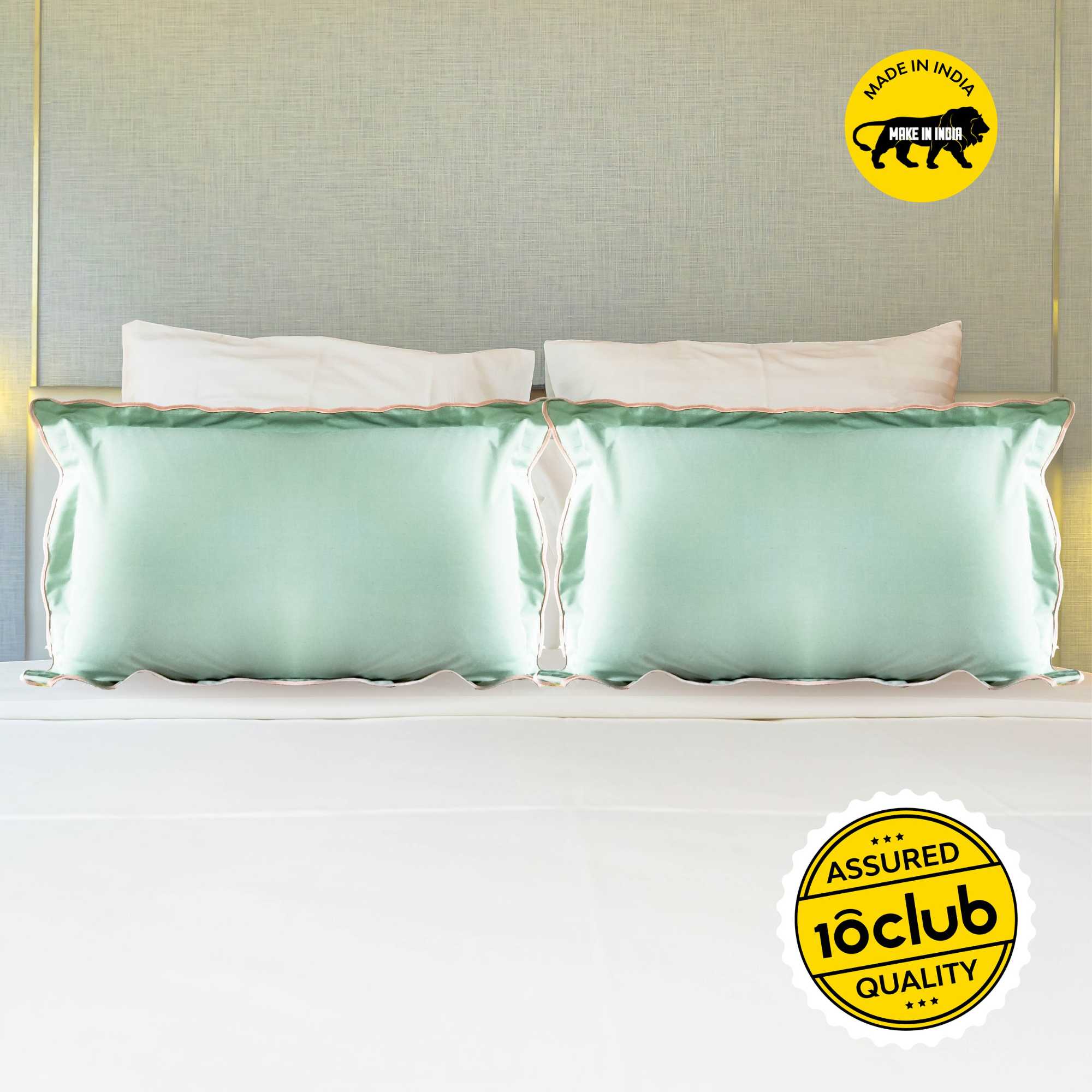 Scallop Piping 100% Cotton Bed Pillow Cover | Single - Image 5