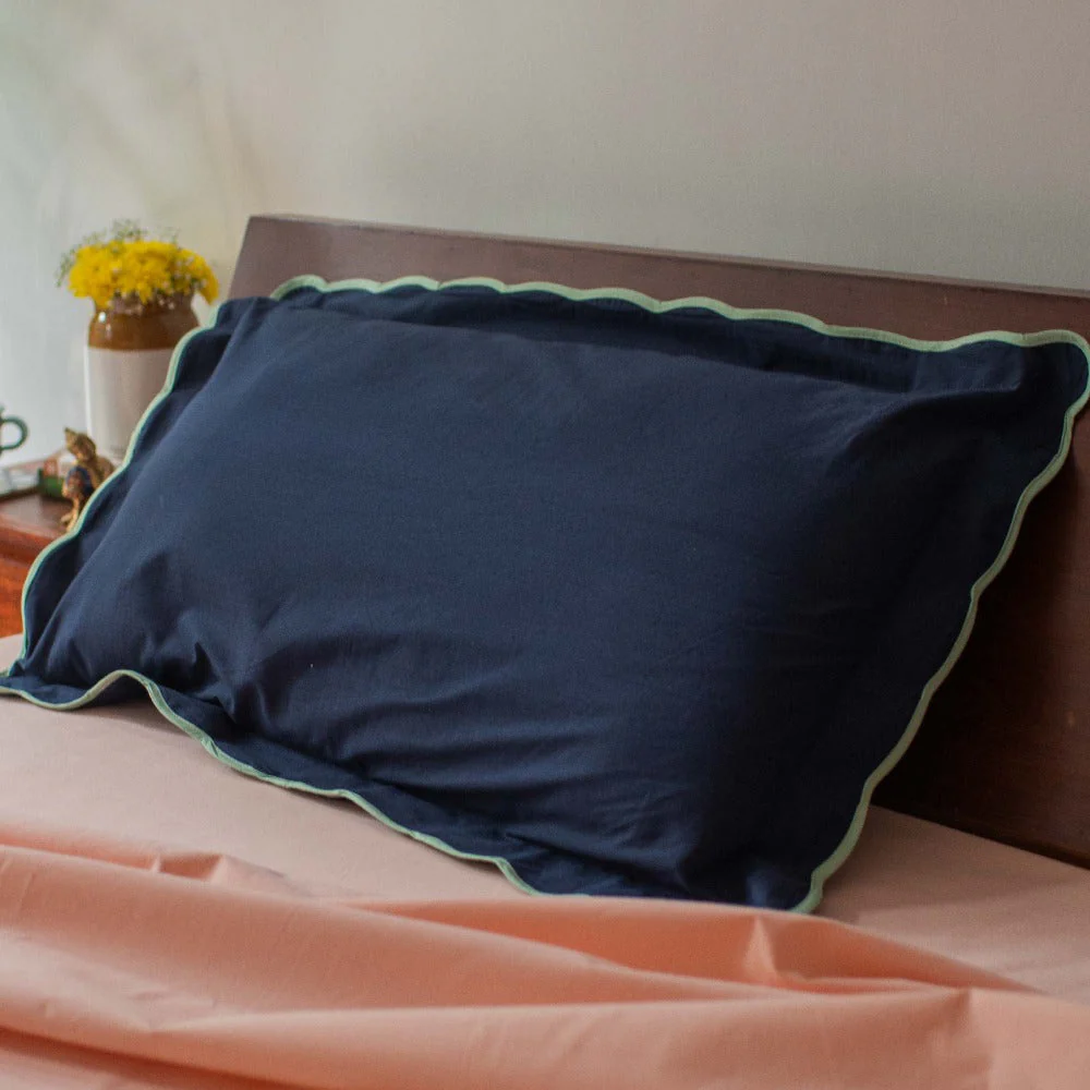 Scallop Piping 100% Cotton Pillow Cover | Set Of 2 - Image 11