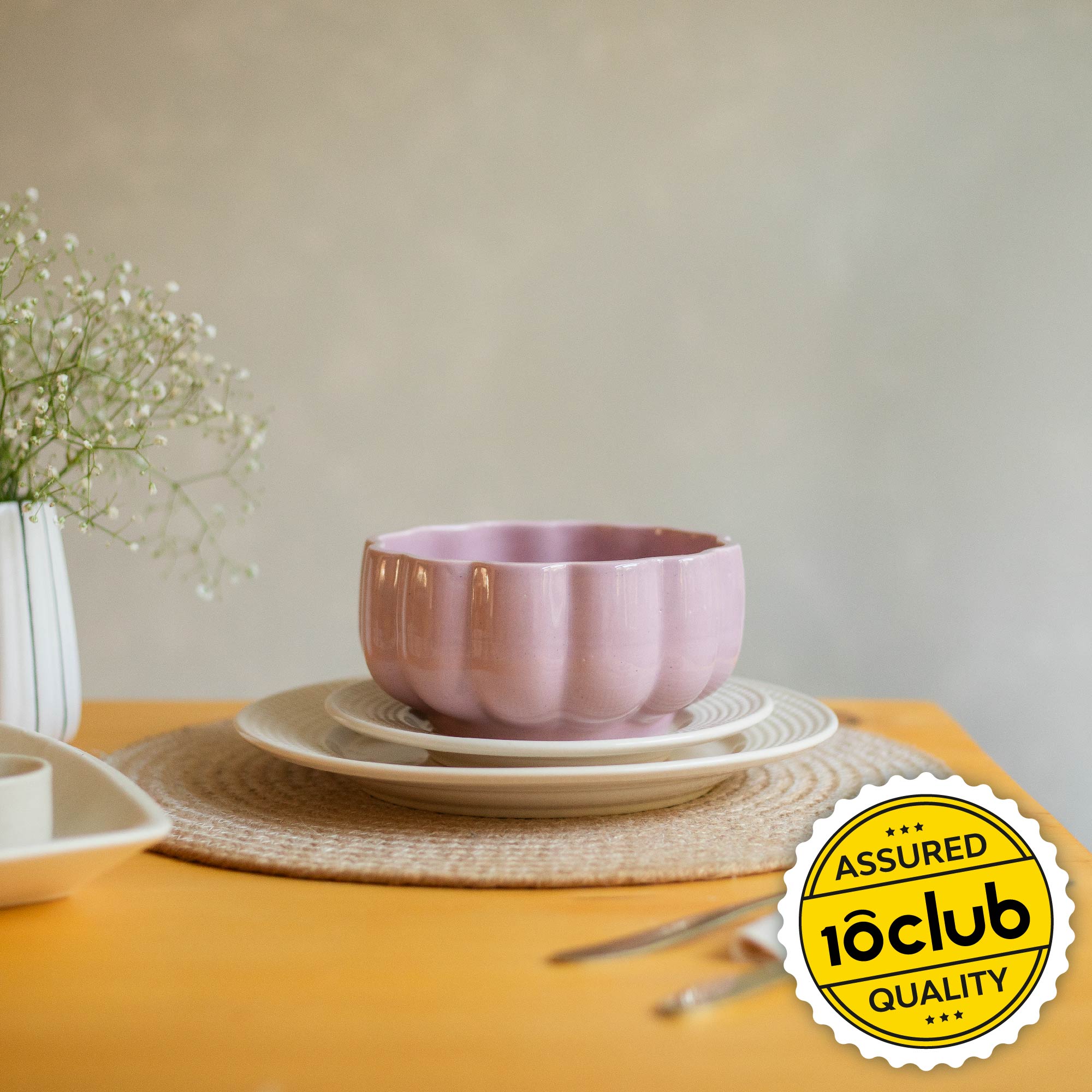 Scalloped Ceramic Serving Bowl - Image 10