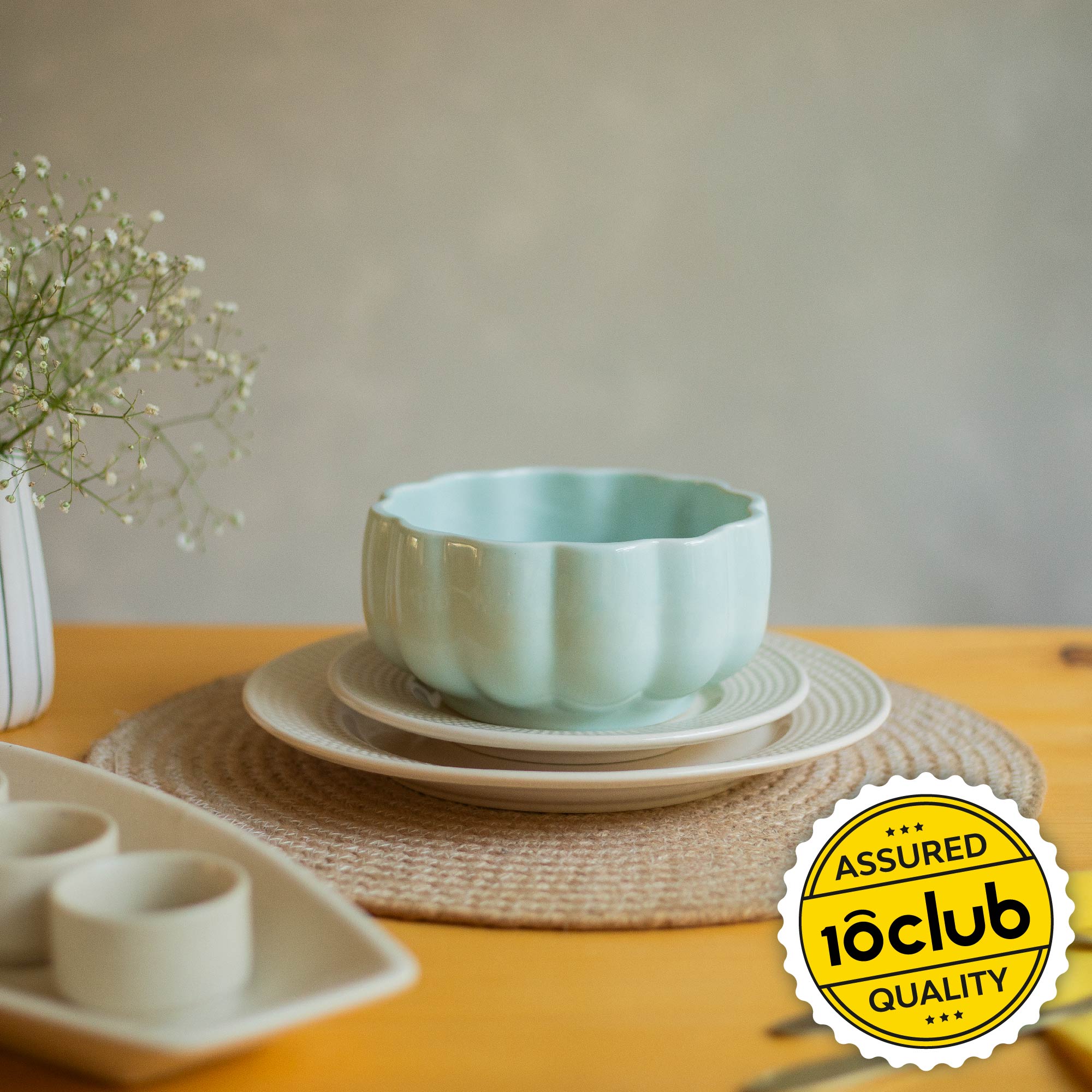 Scalloped Ceramic Serving Bowl - Image 17