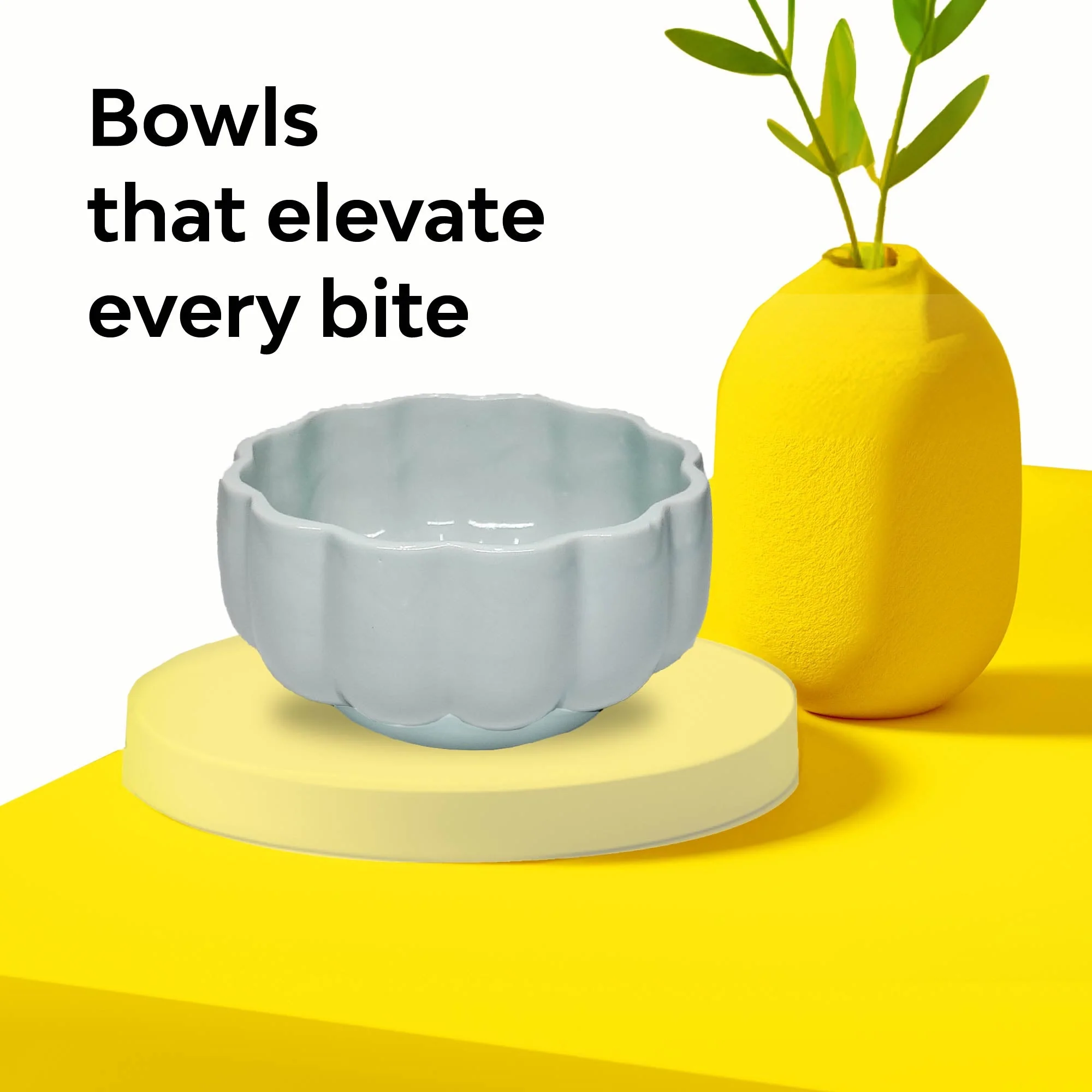Scalloped Ceramic Serving Bowl - Image 20