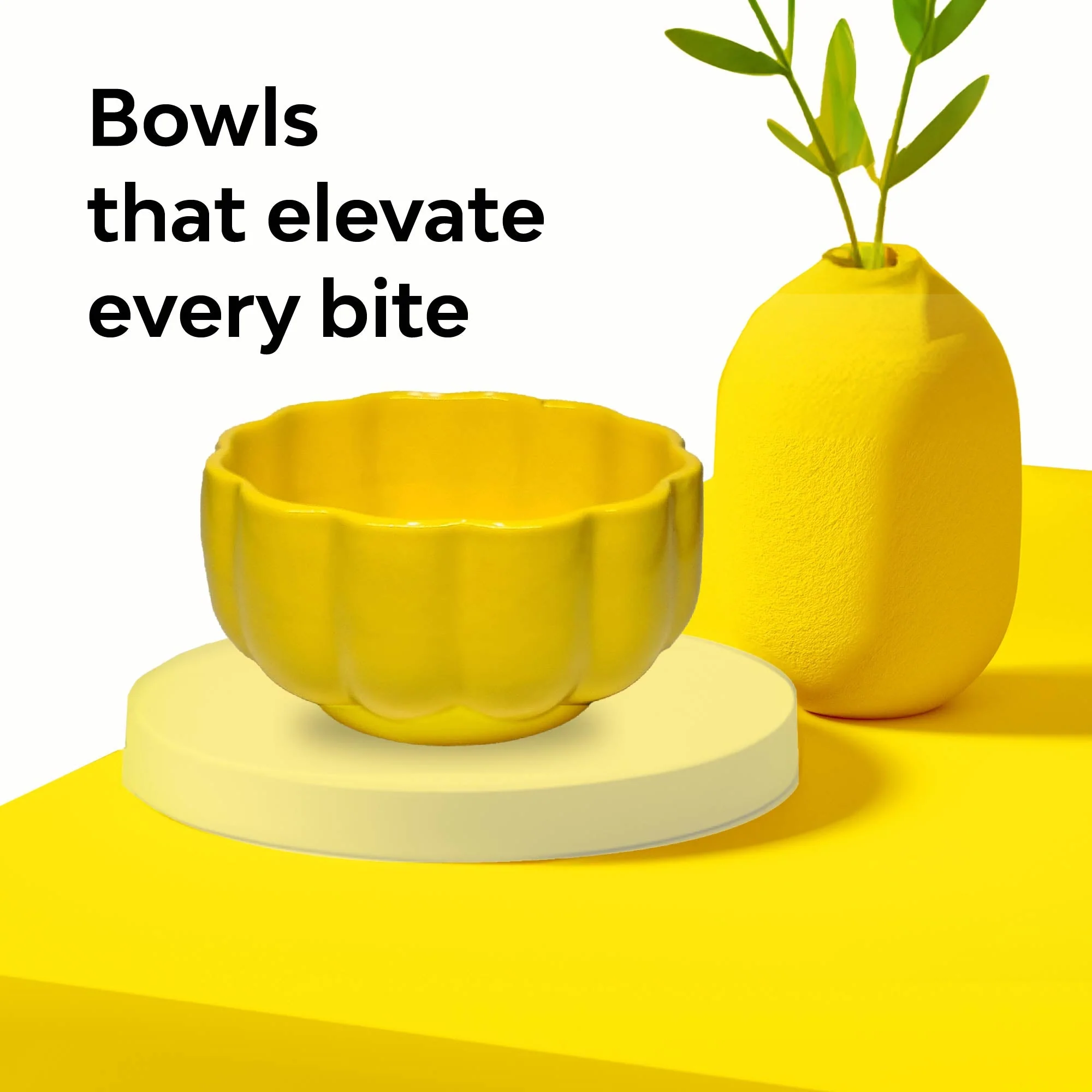 Scalloped Ceramic Serving Bowl - Image 4