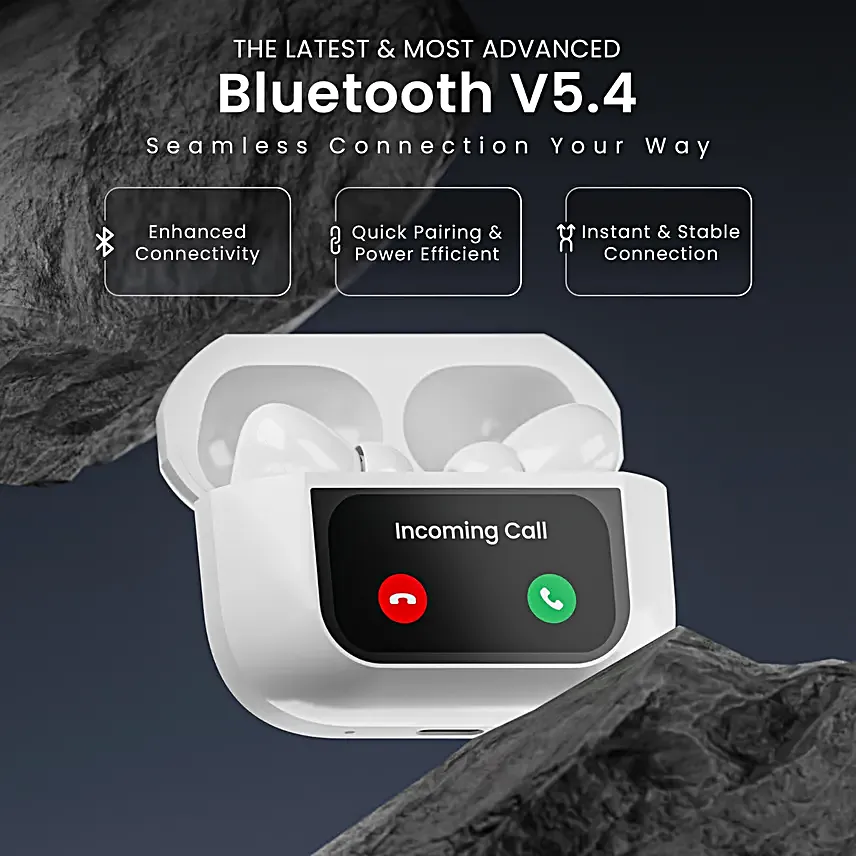 ScreenPods: TWS Bluetooth Earbuds with Touch Screen Case, 32dB ANC + ENC, Low Latency Gaming & Type-C Fast Charging - Image 4