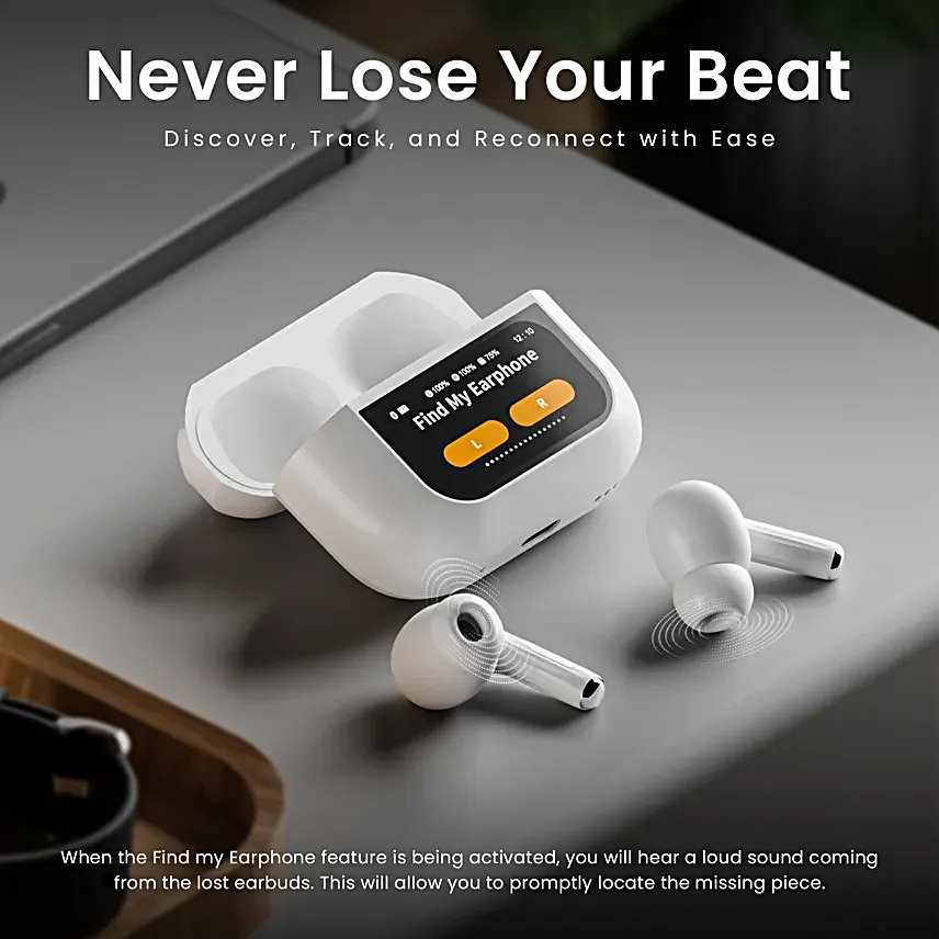 ScreenPods: TWS Bluetooth Earbuds with Touch Screen Case, 32dB ANC + ENC, Low Latency Gaming & Type-C Fast Charging - Image 5