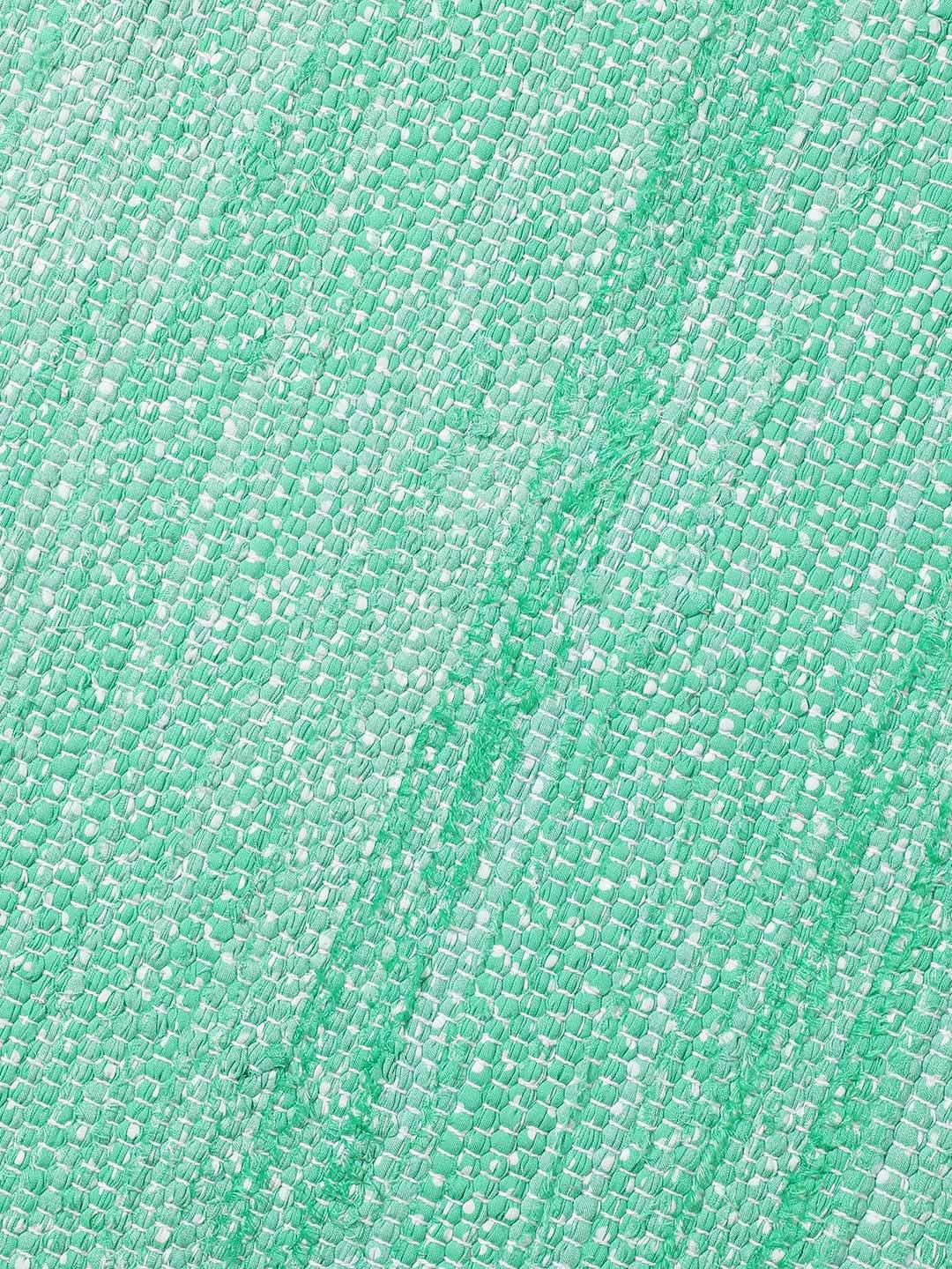 Sea Green Woven Design Rectangle Shape Rug For Home - Image 6