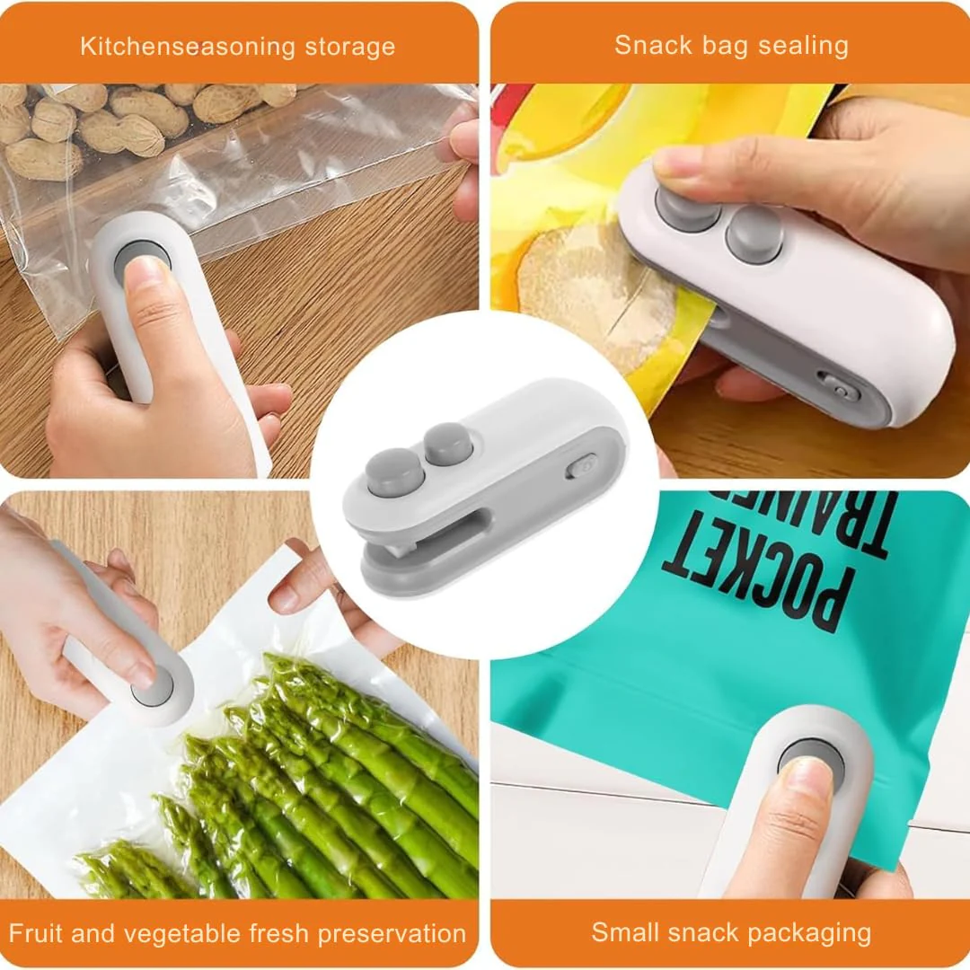 Sealy: 2-in-1 Mini Bag Sealer & Cutter, USB-C Rechargeable Portable Handheld Food Storage Sealing Machine for Snacks, Chips & Plastic Packets - Image 5