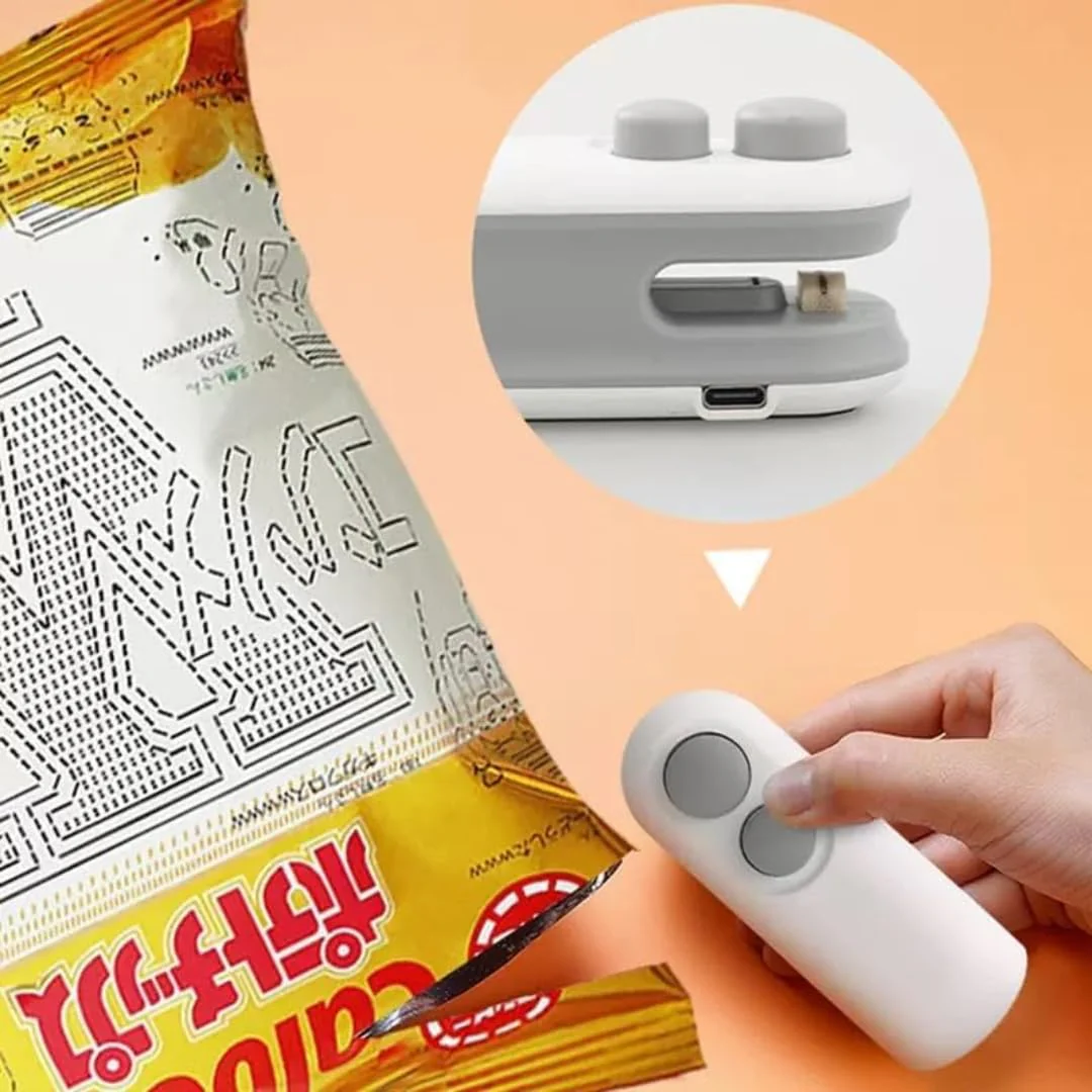 Sealy: 2-in-1 Mini Bag Sealer & Cutter, USB-C Rechargeable Portable Handheld Food Storage Sealing Machine for Snacks, Chips & Plastic Packets - Image 7