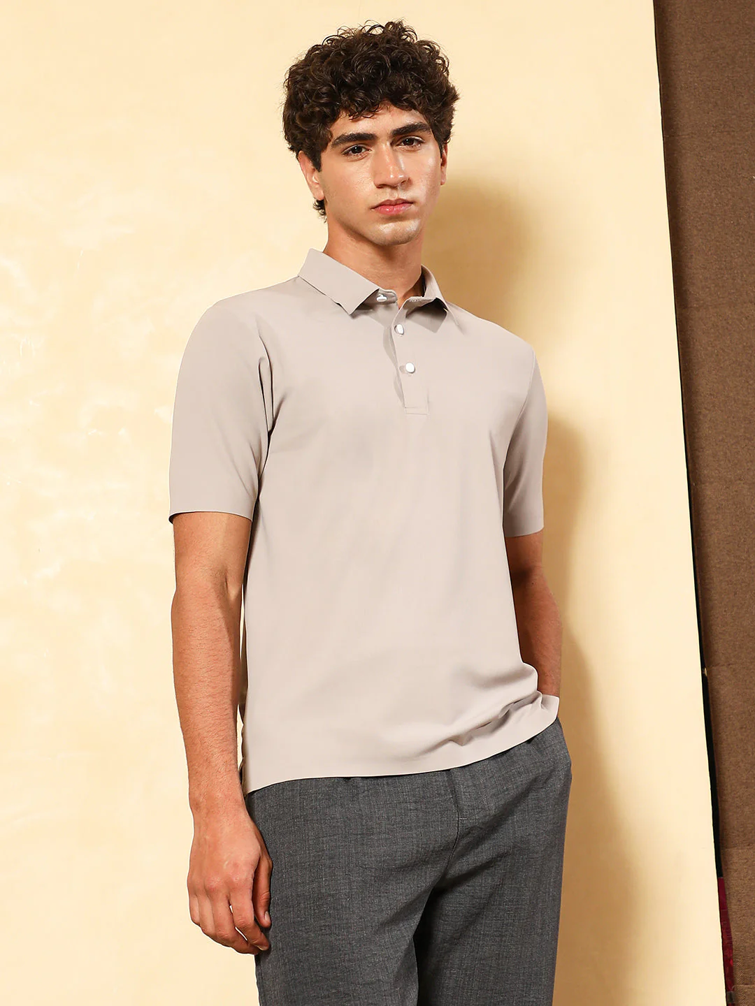 Seamless Grid Polo T-Shirt - Image 3