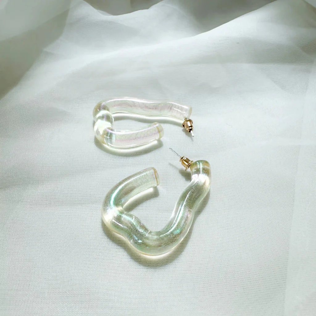 Seducer's Playbook Clear White Hoops Earring — Buy Any 5 for Rs. 599 - Image 4
